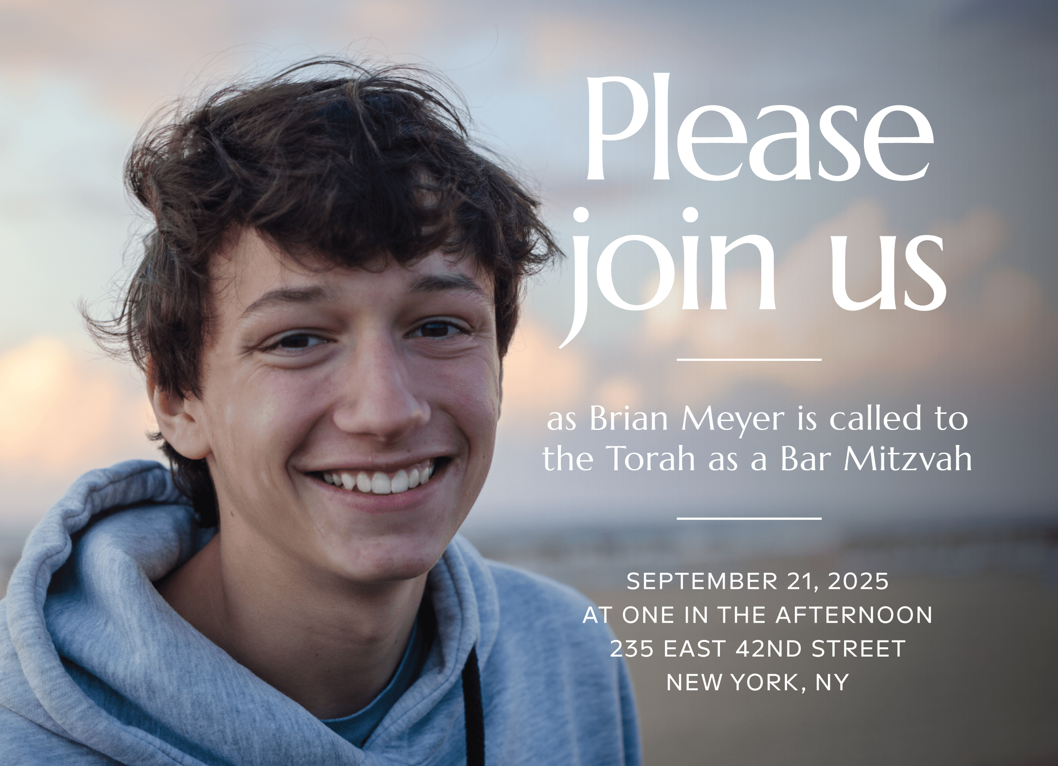 Classic Photo Mitzvah Invite