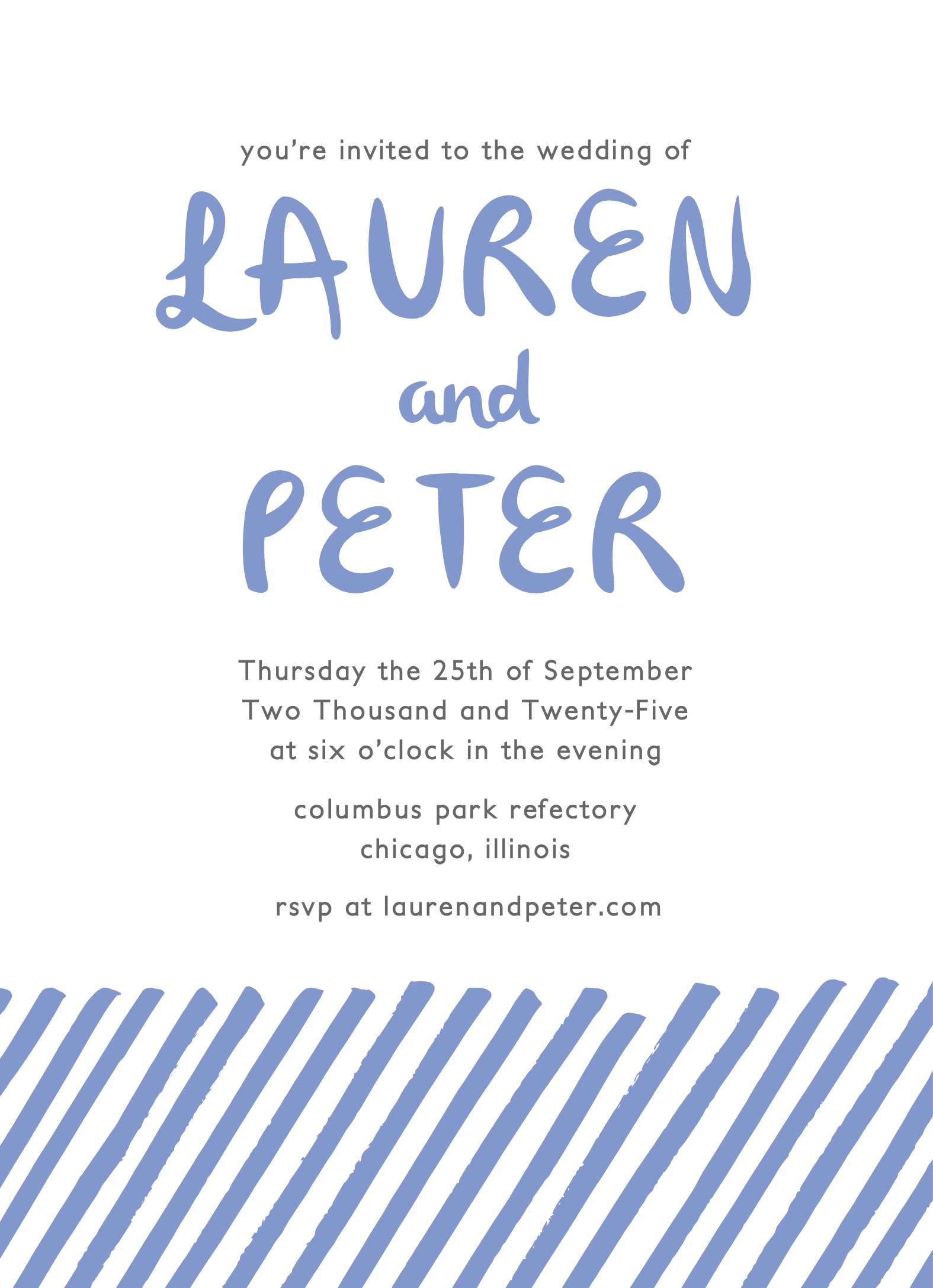 Periwinkle Lines Invitation