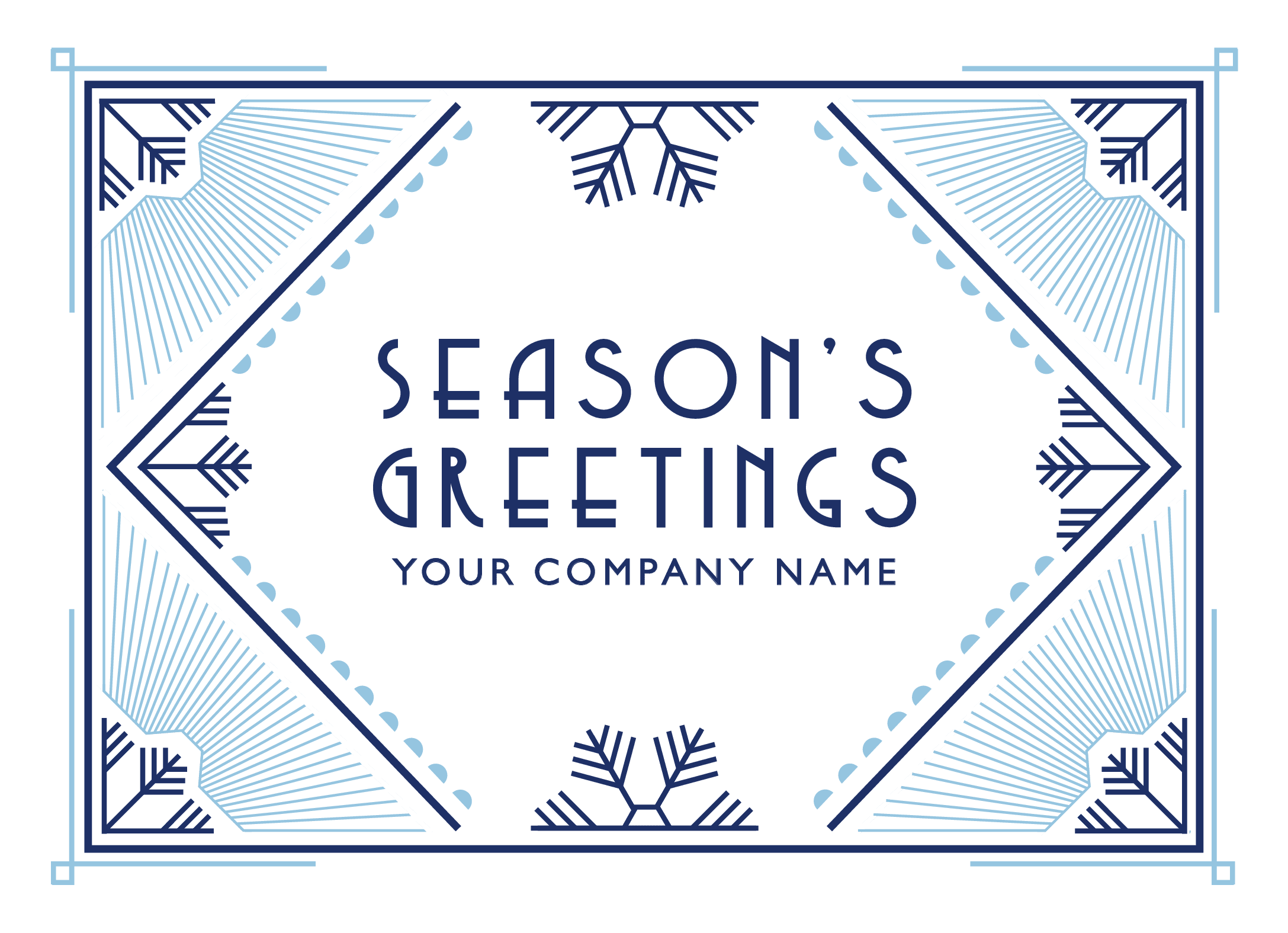 Blue Art Deco Snow
