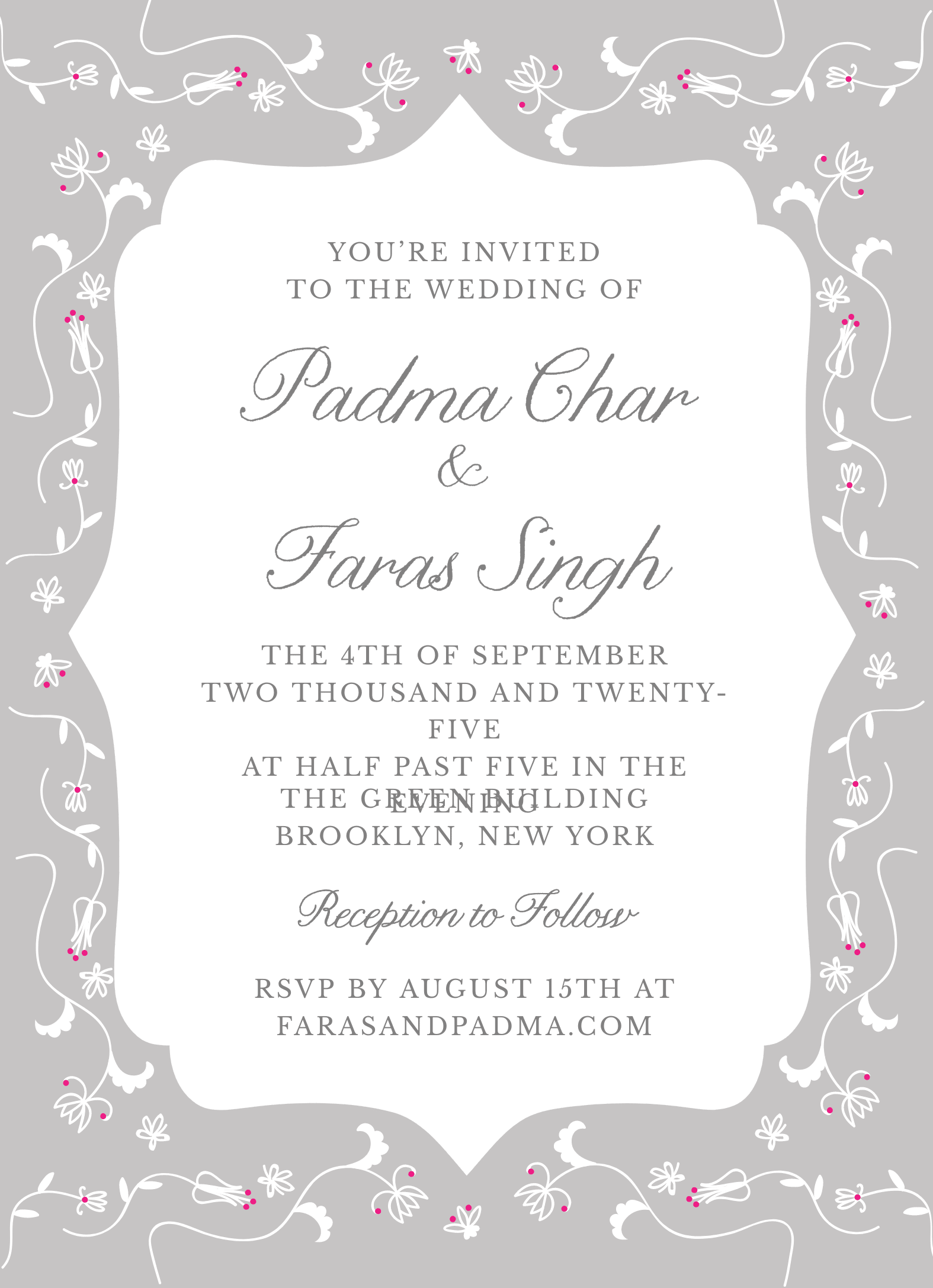 Grey Pattern Invitation
