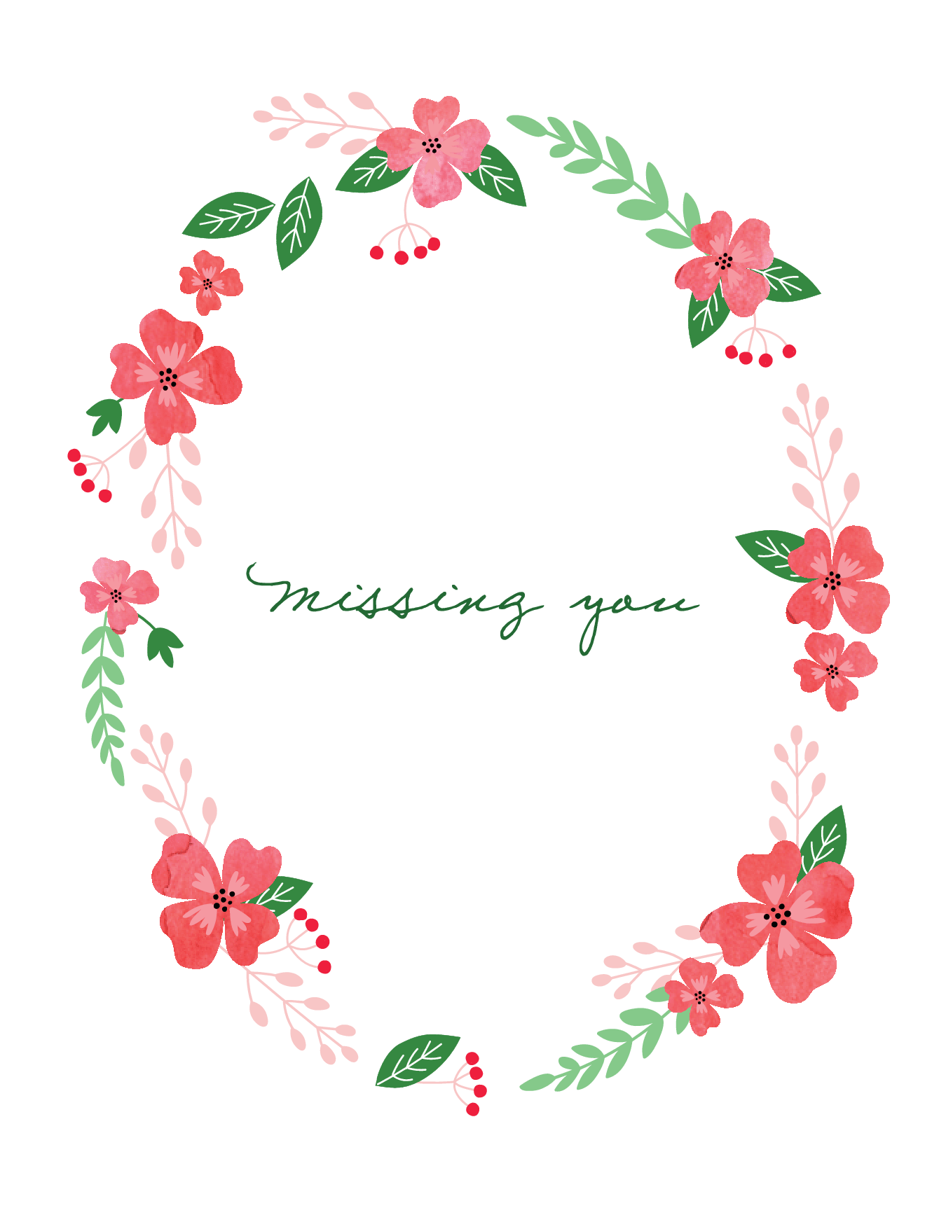 Floral Wreath Miss You