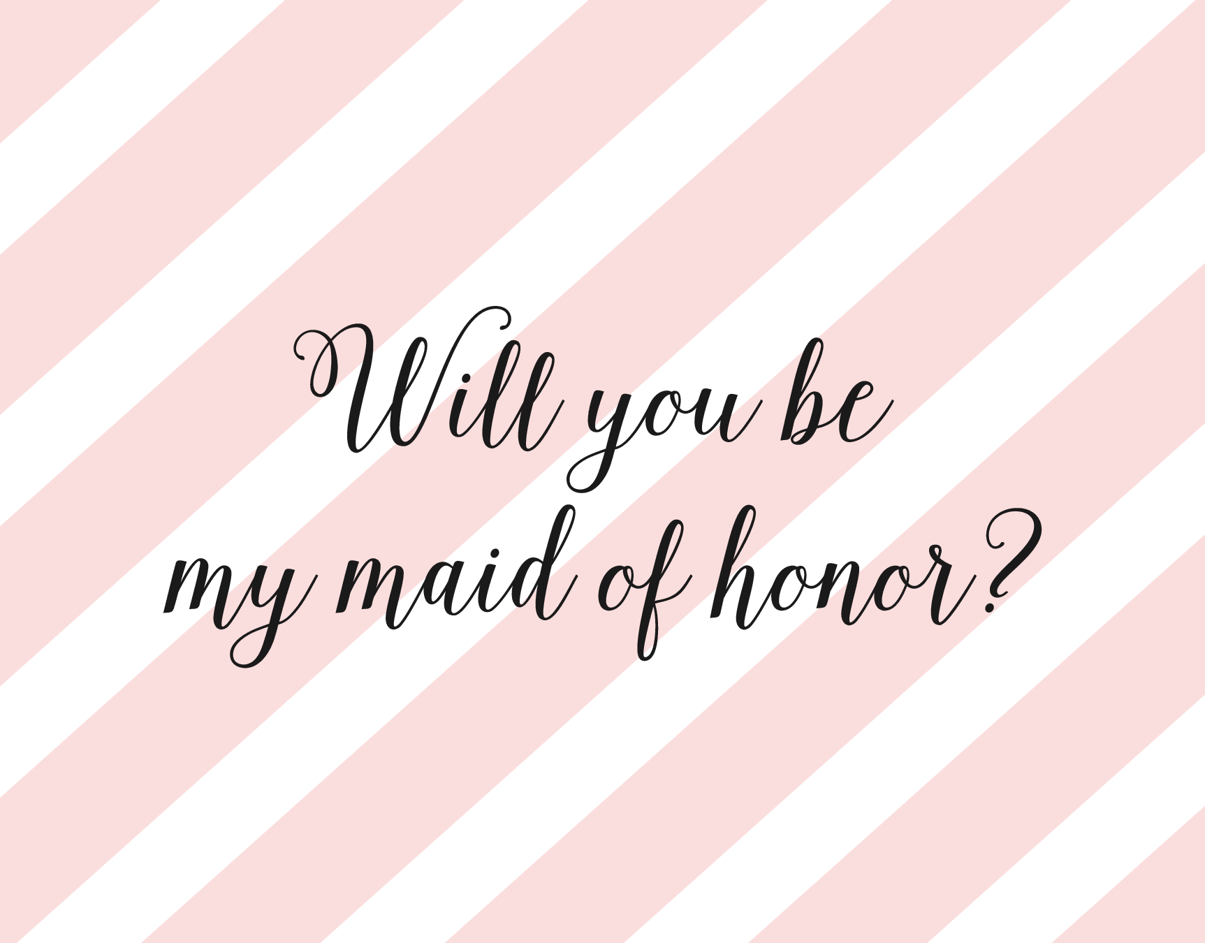 Pink Stripe Maid Of Honor