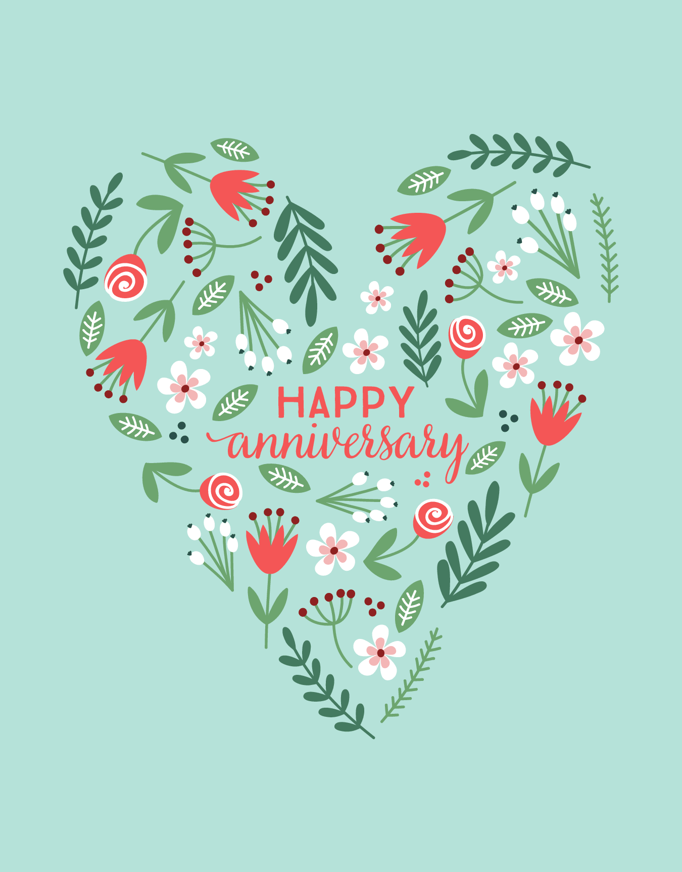 Floral Heart Anniversary