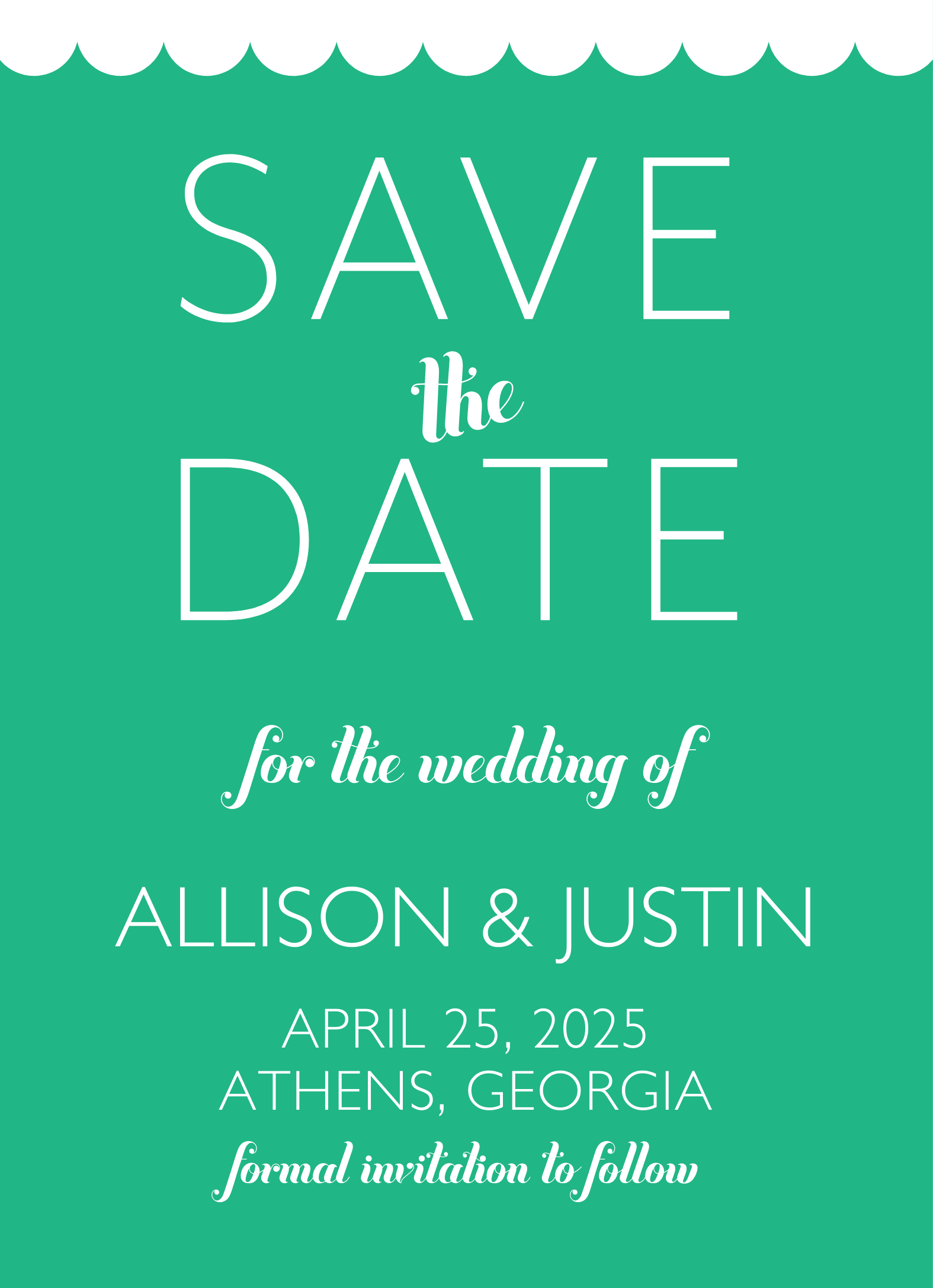 Retro Scallop Save The Date