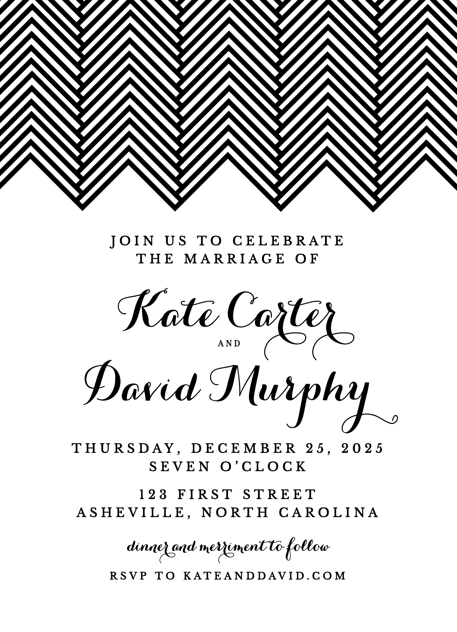 Herringbone Invitation