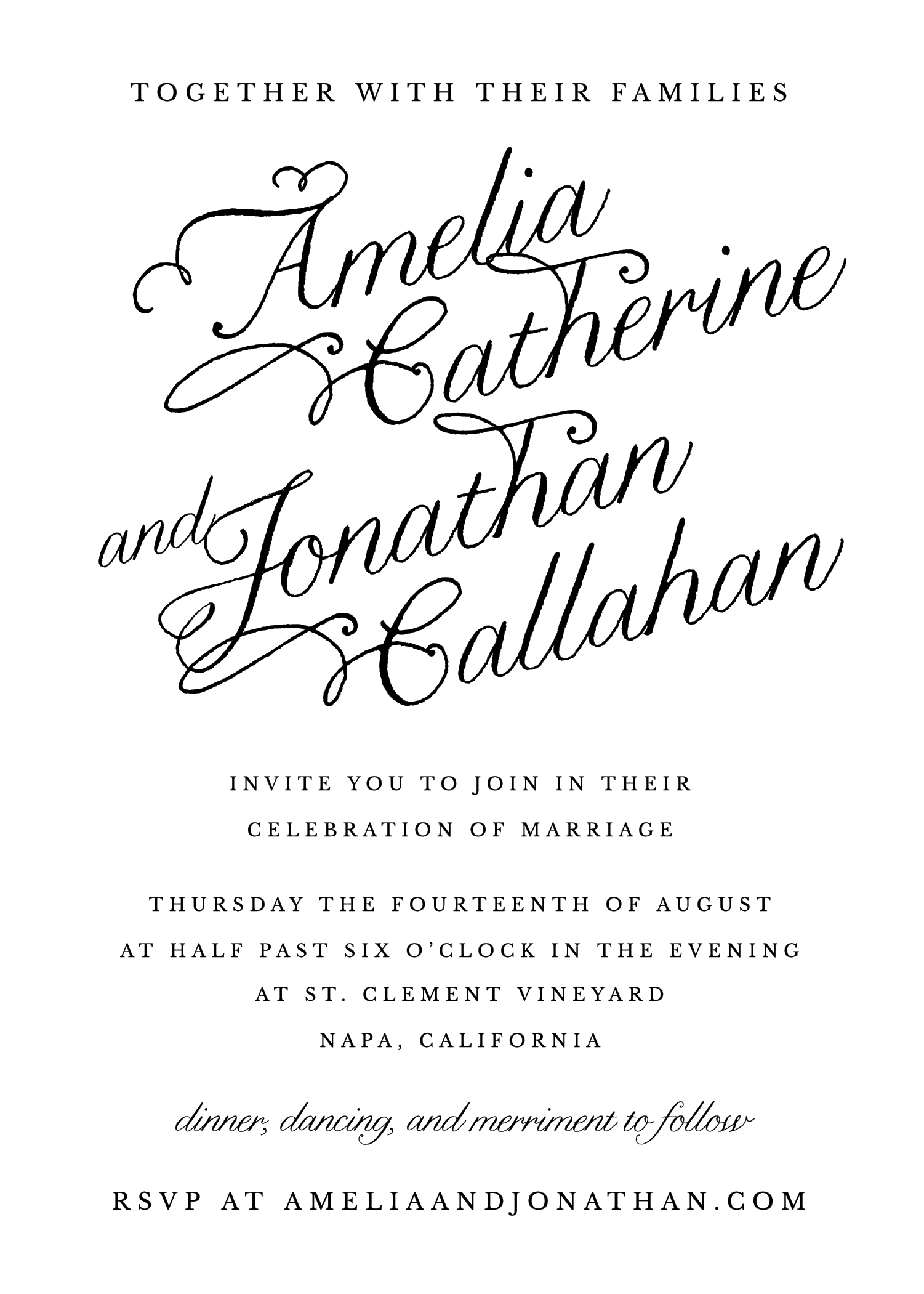 Slanted Calligraphy Invitation