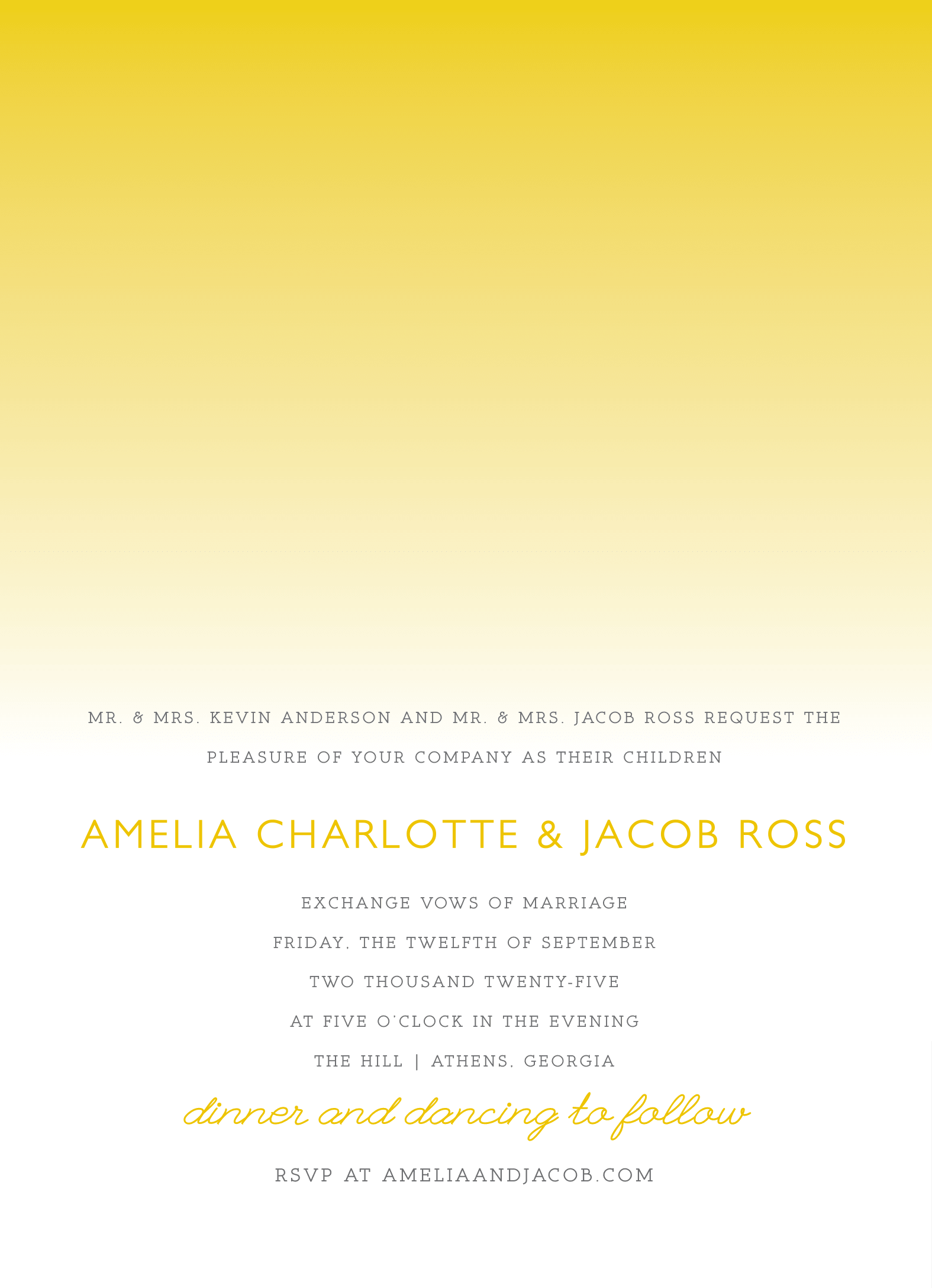 Yellow Ombre Invitation