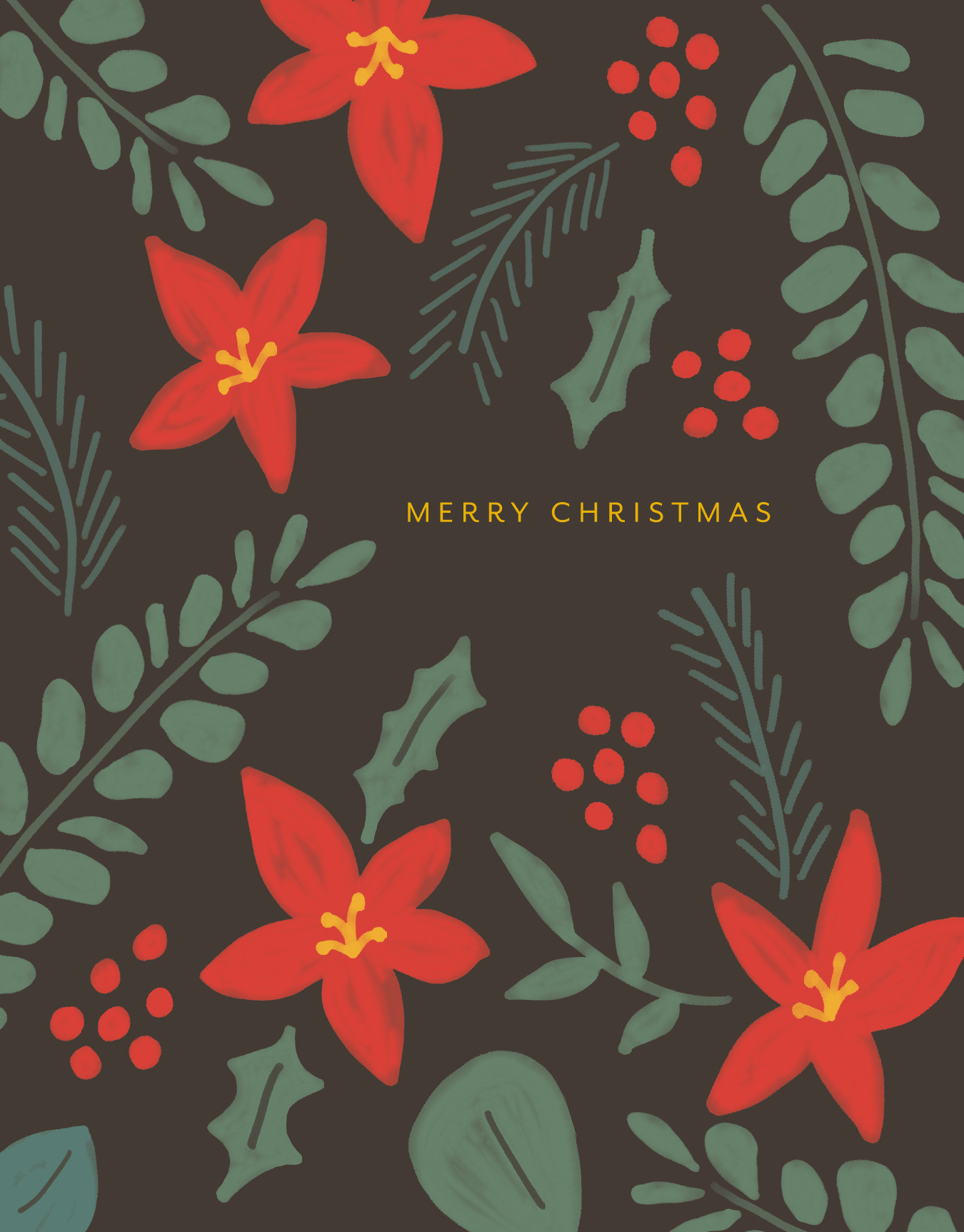 Merry Christmas Poinsettia