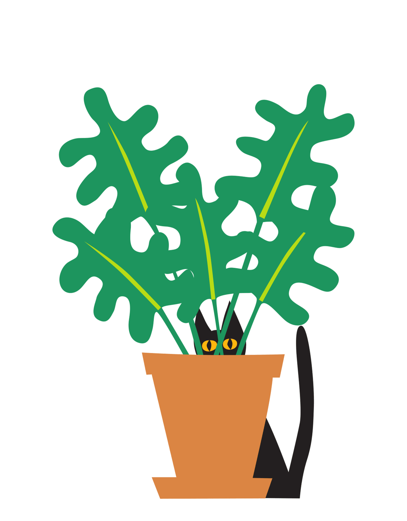 Cat In A Plant