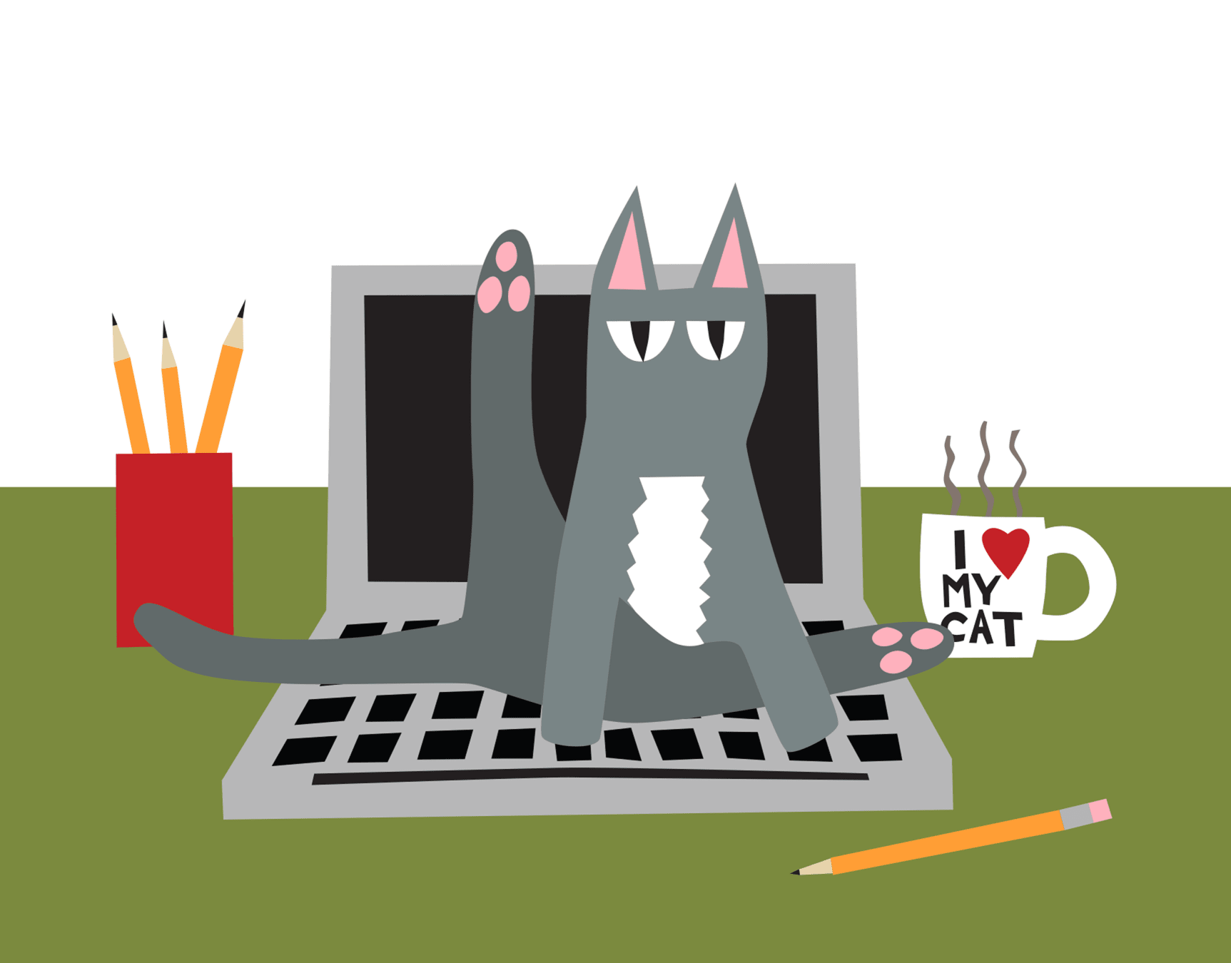 Cat On Keyboard