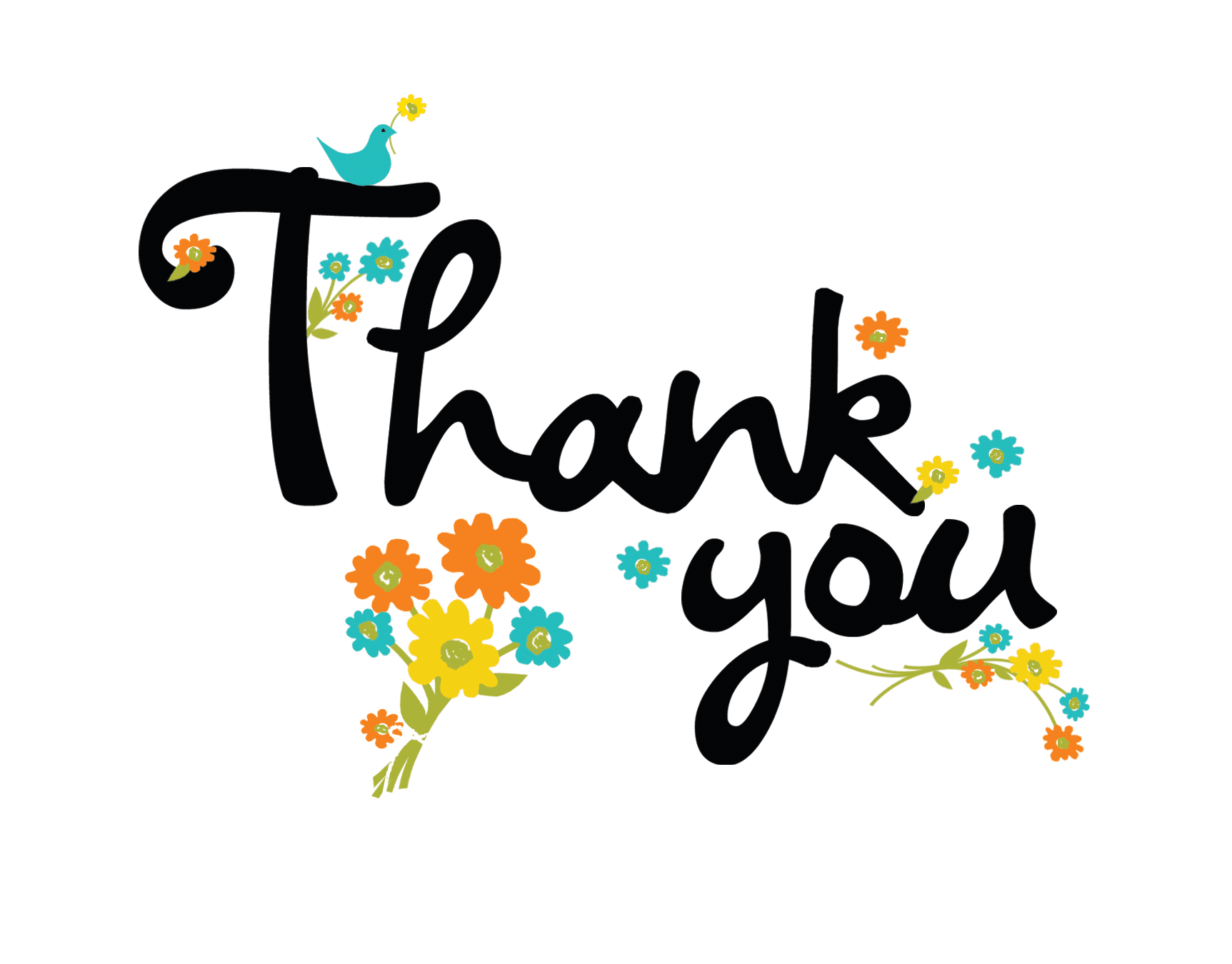 Thank You Cursive on White
