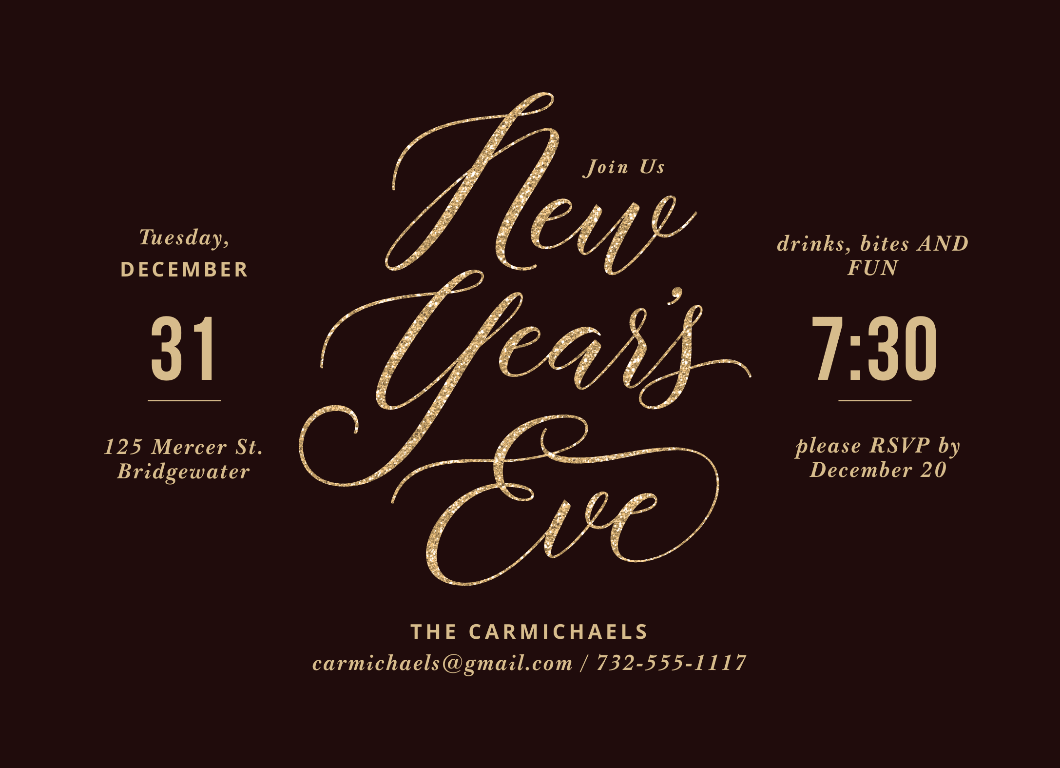 Glittery Holiday Invite