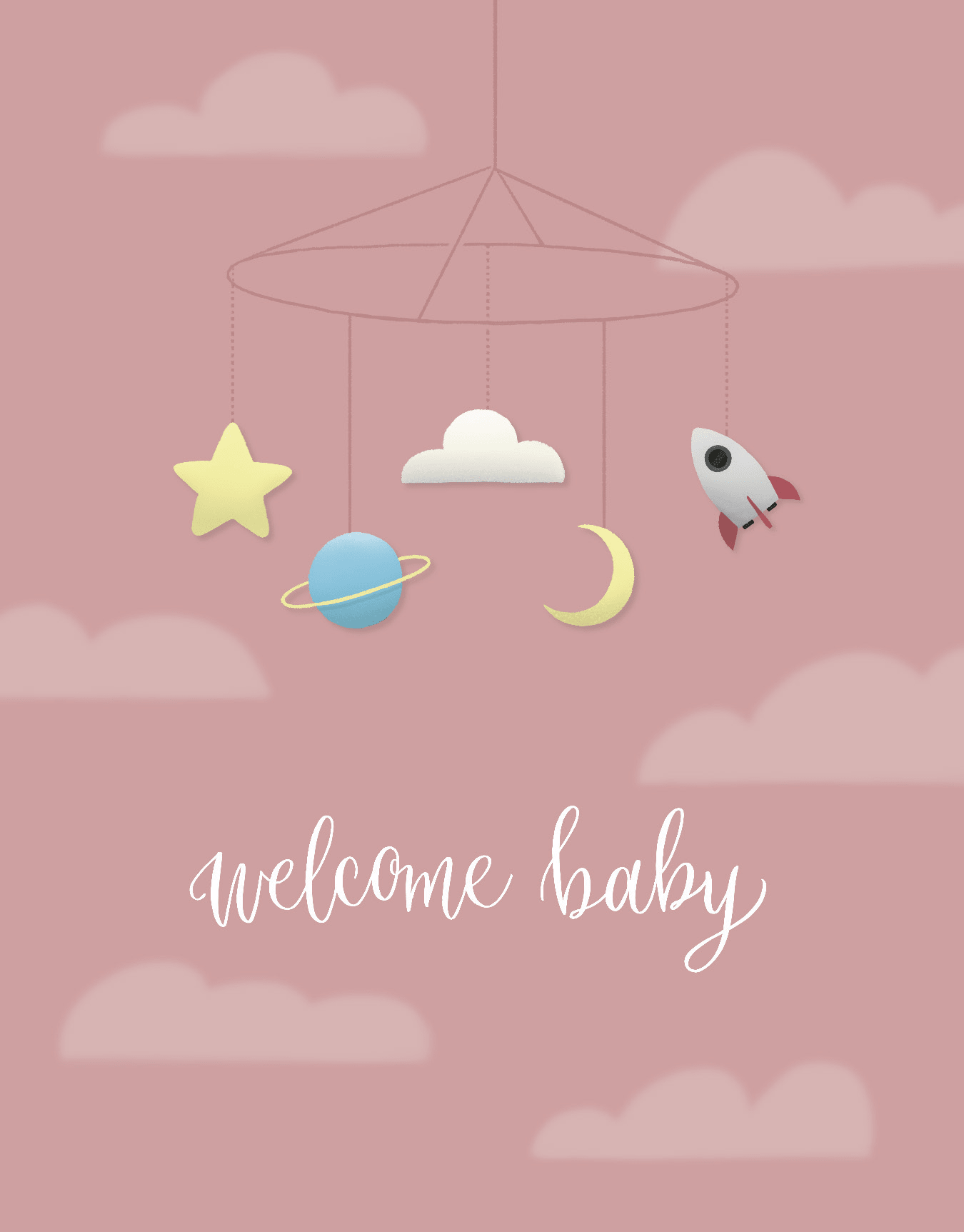 Welcome Baby Pink