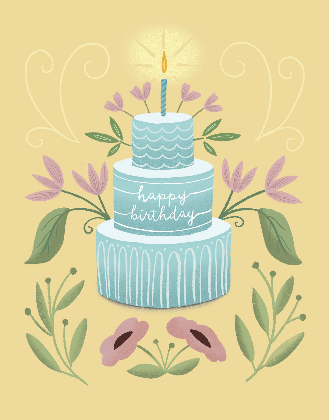 Botanical Folk Cake