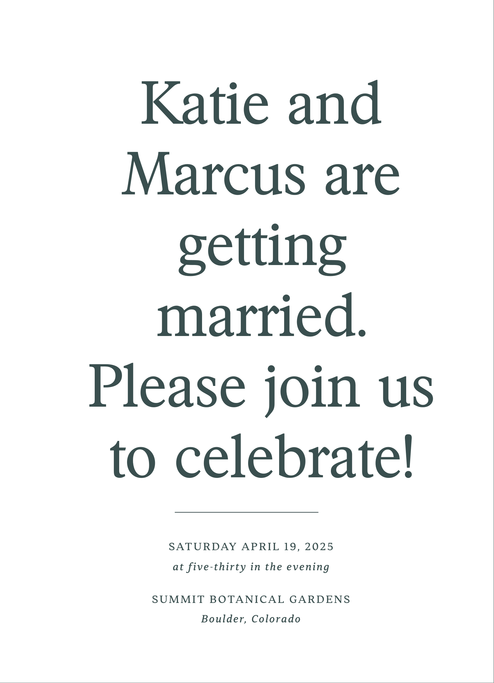 Bold Modern Love Invite