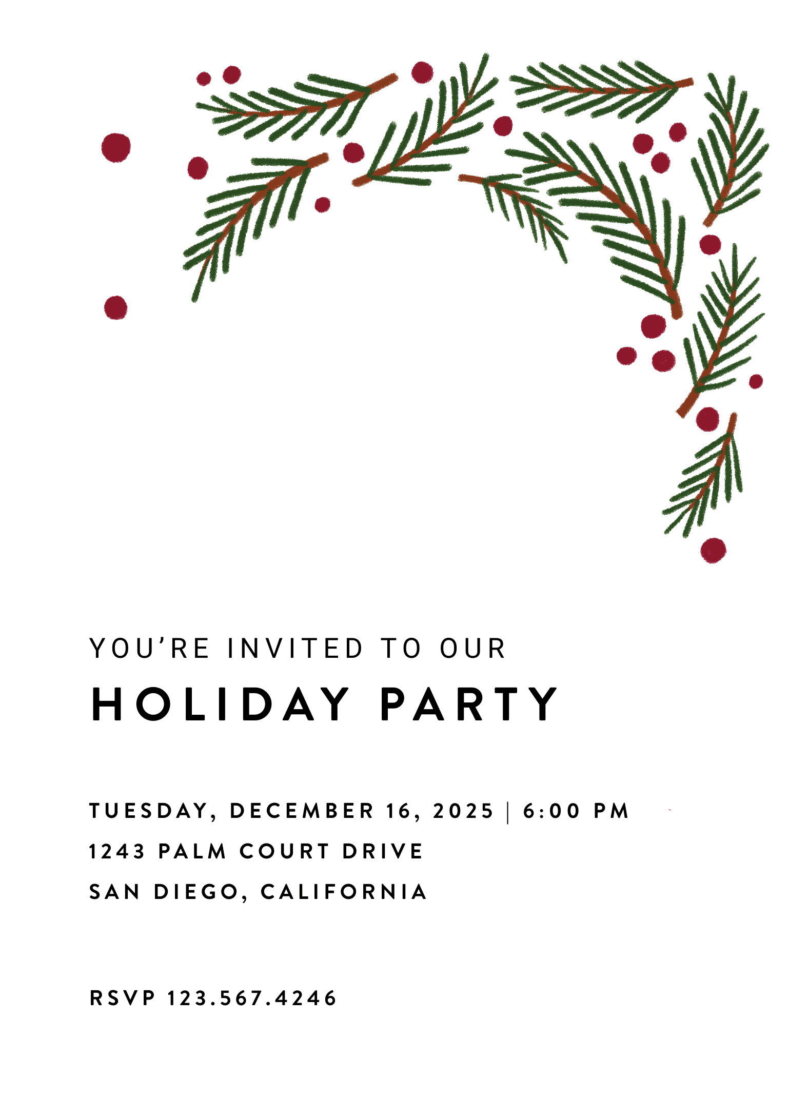 Holiday Branches Invite