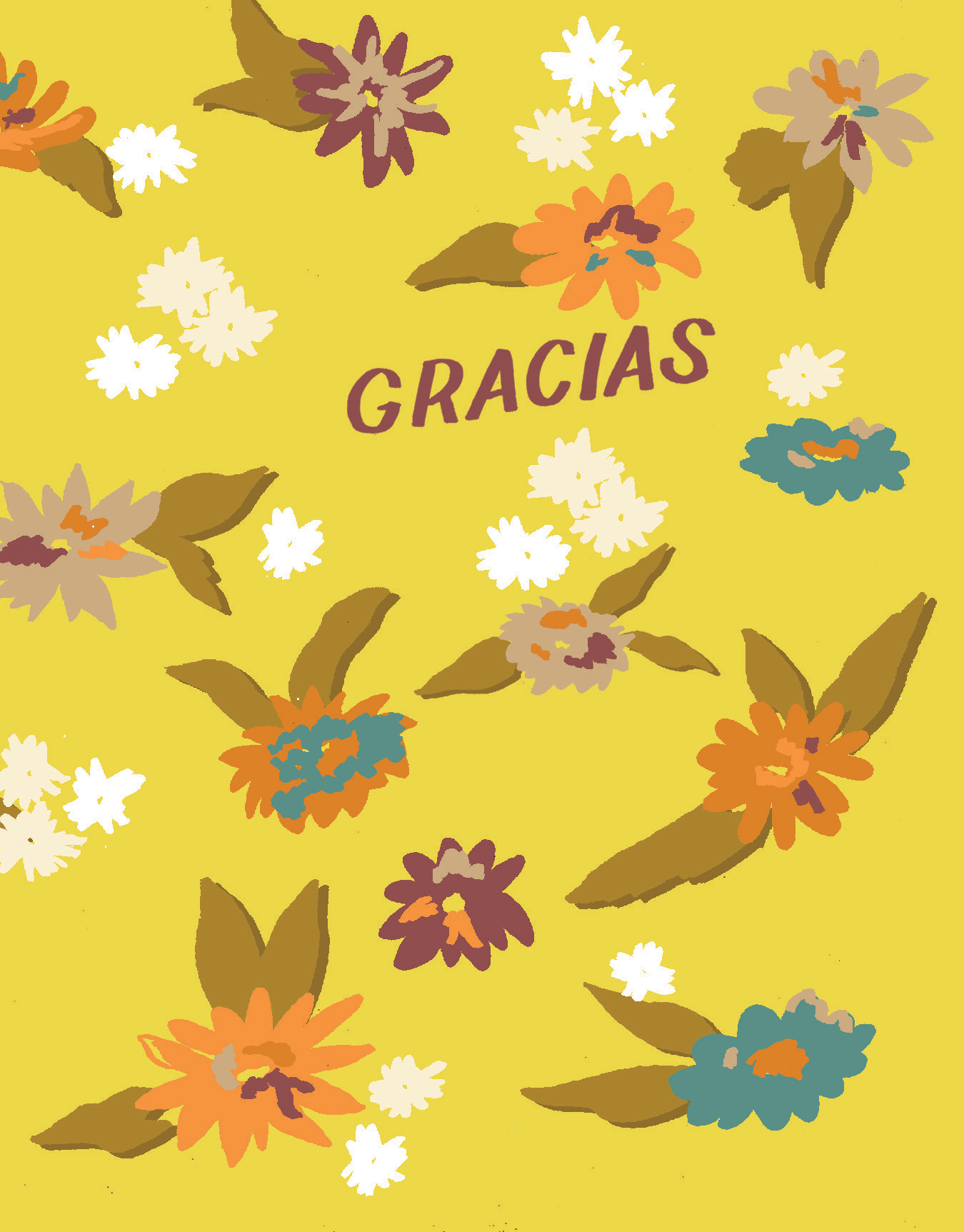 Gracias Yellow Floral