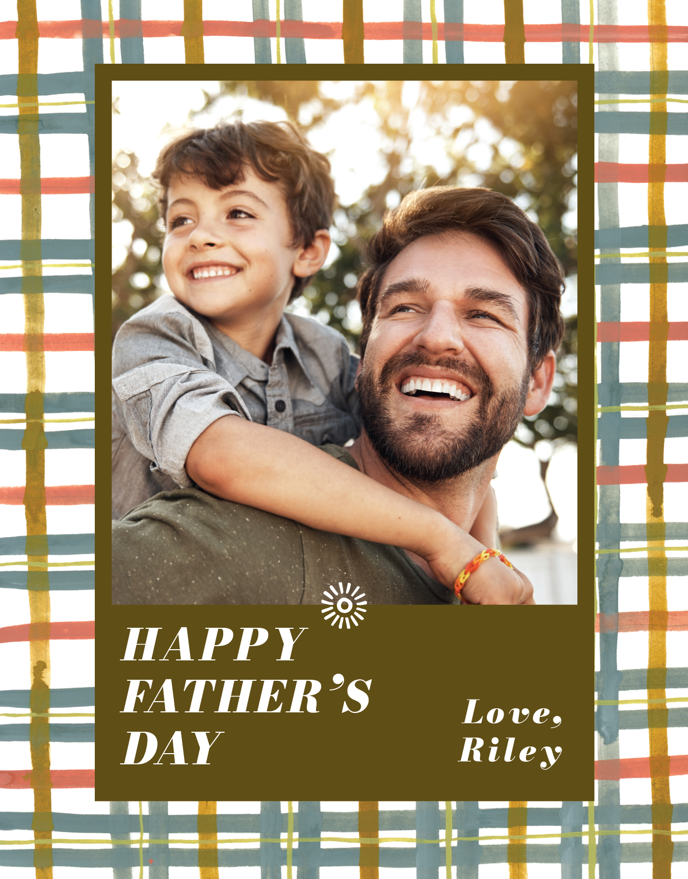 Father's Day Plaid Border