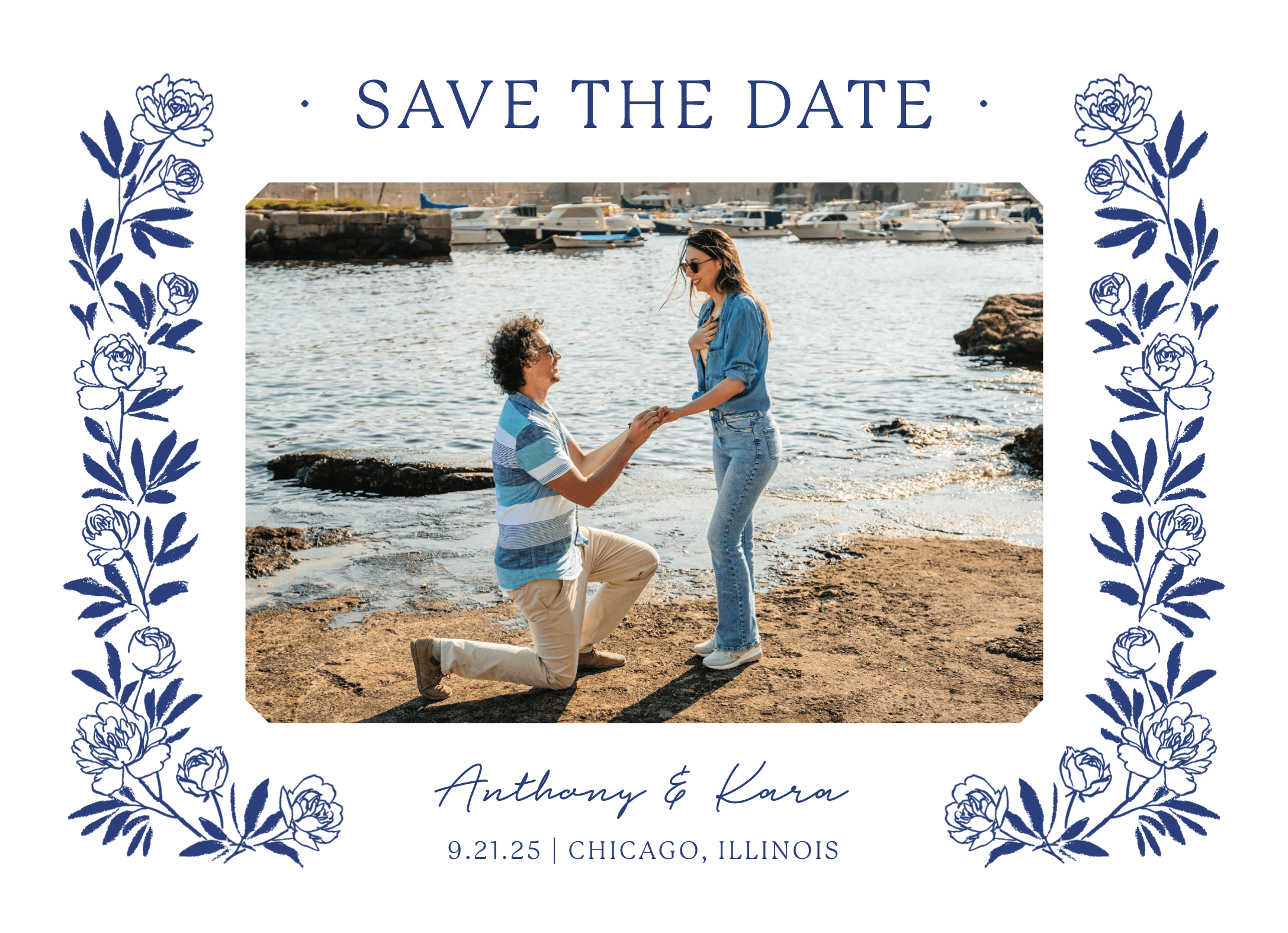 Peony Border Save The Date
