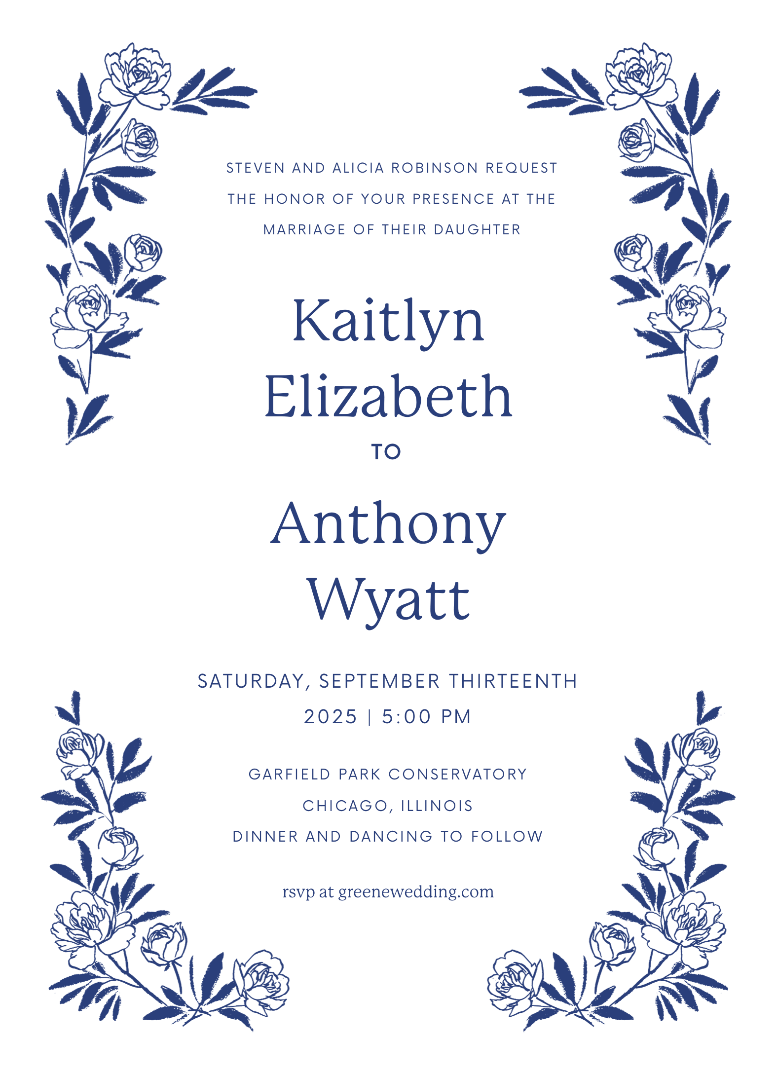Peony Border Invitation