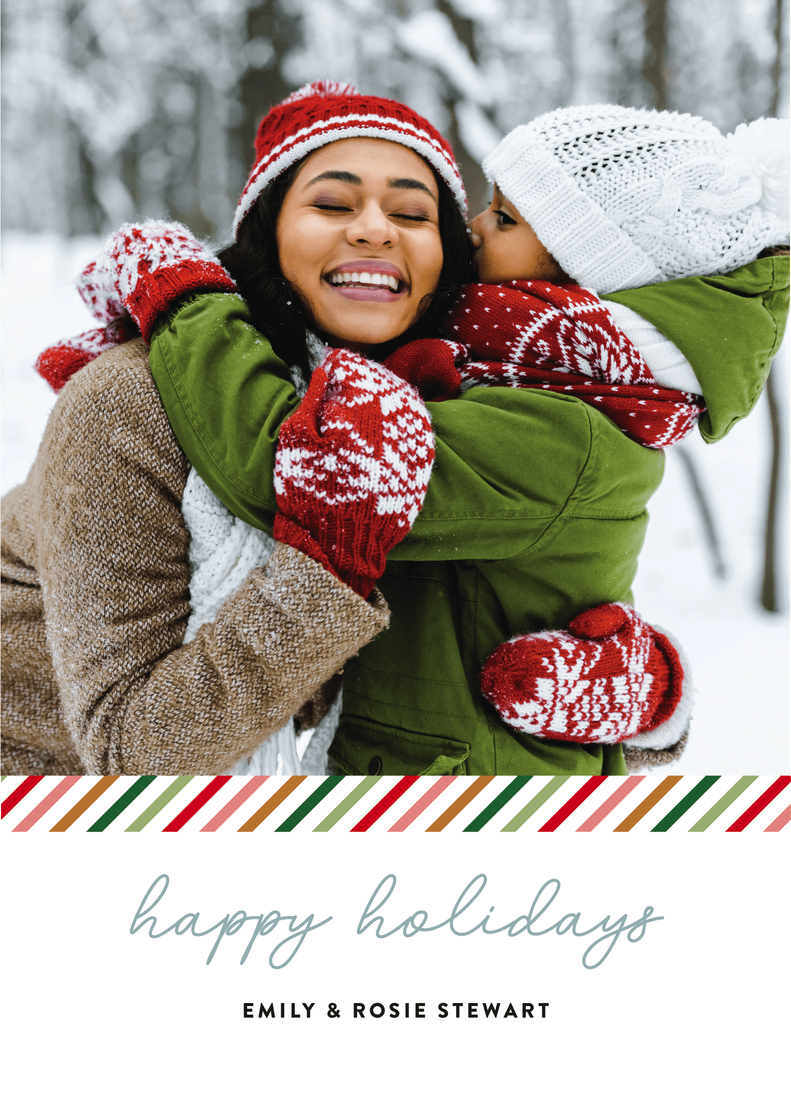 Happy Holidays Stripes