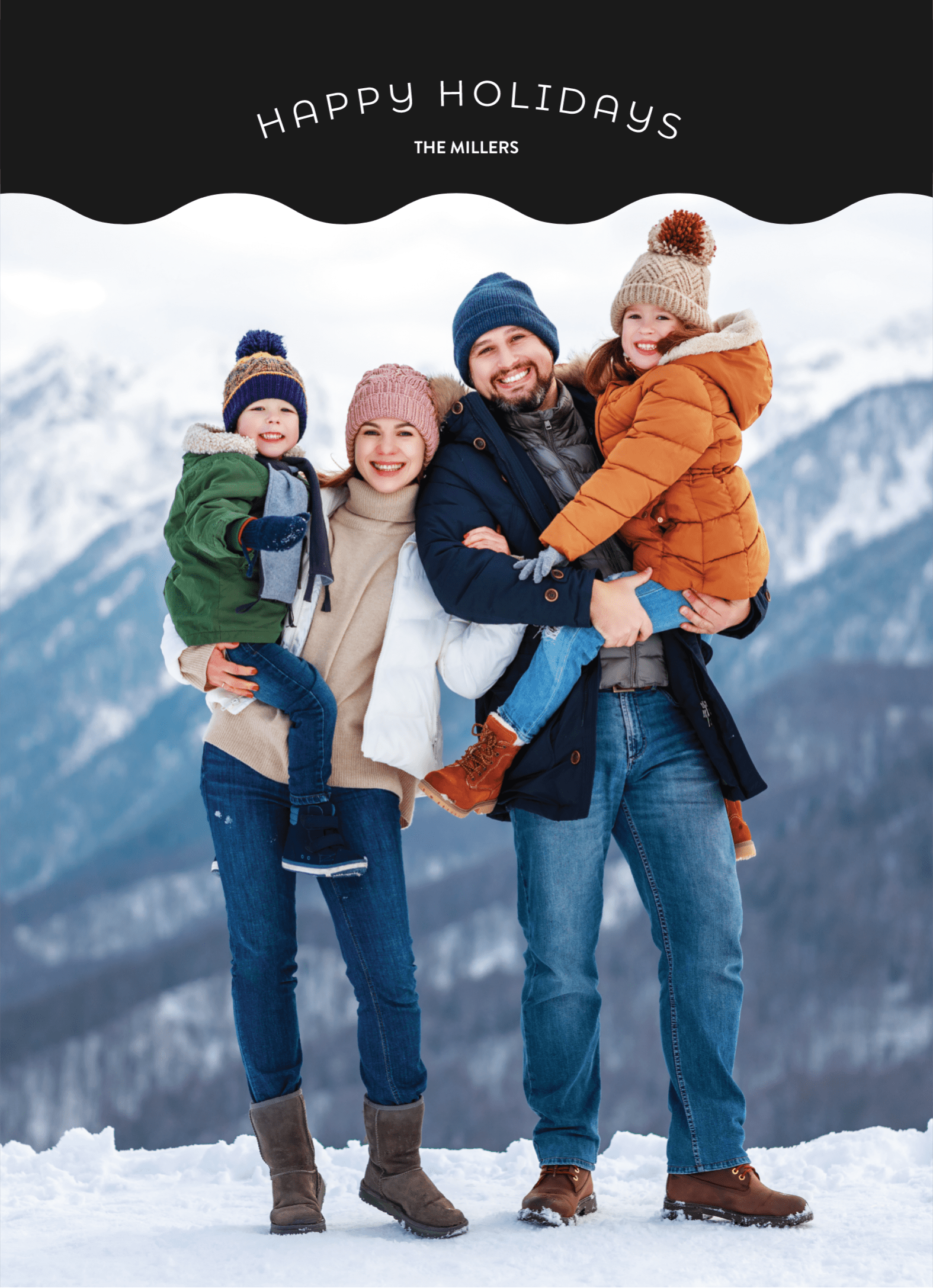 Black Happy Holidays Frame
