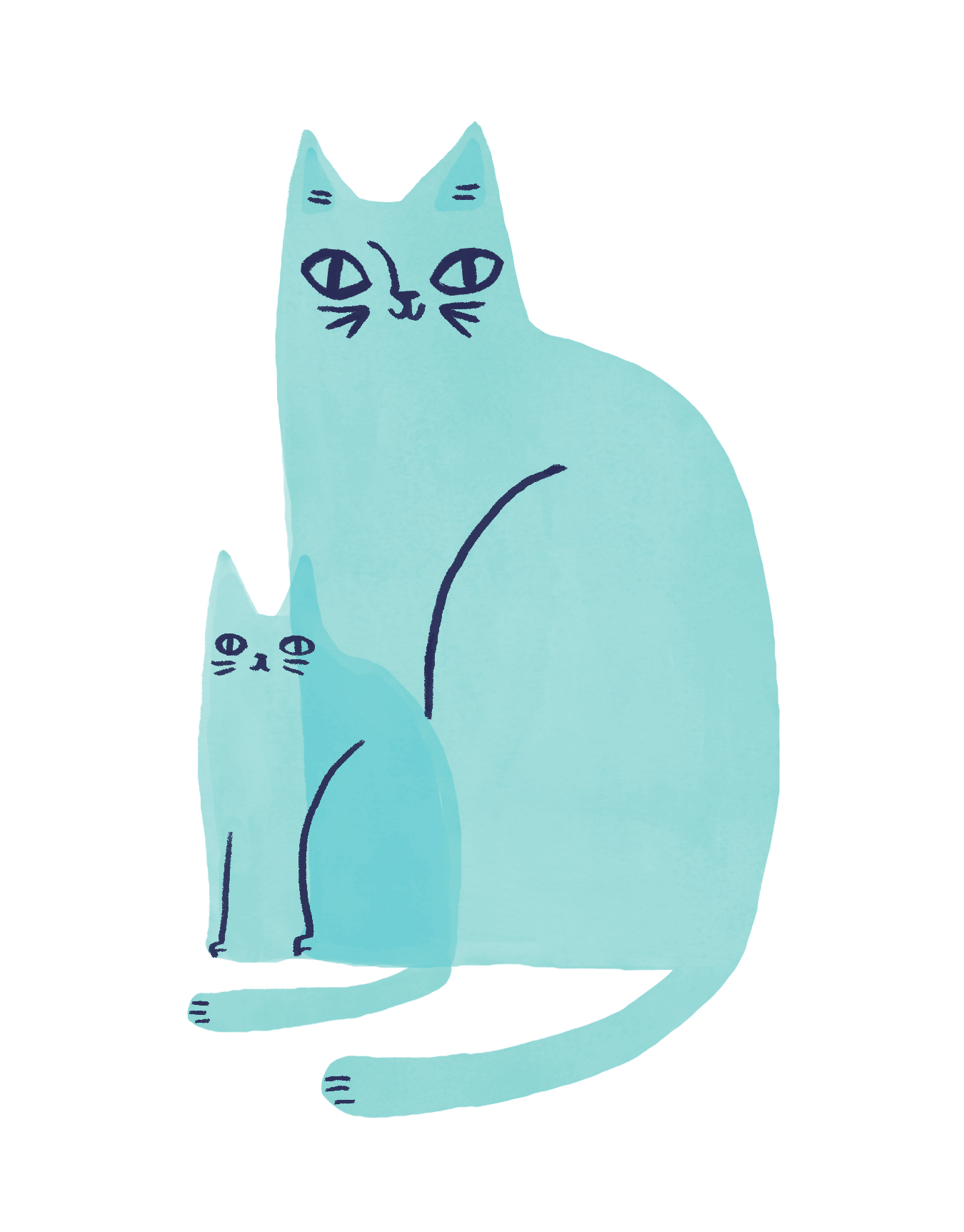 Cat Family Blue
