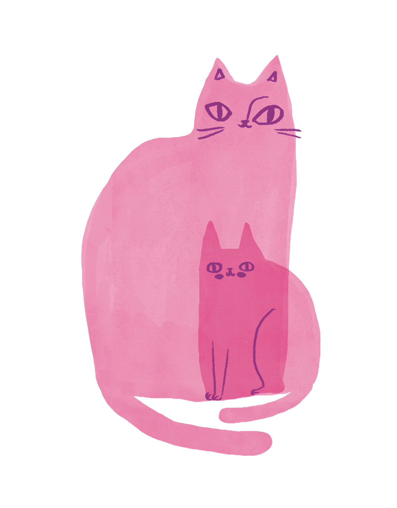 Cat Family Pink