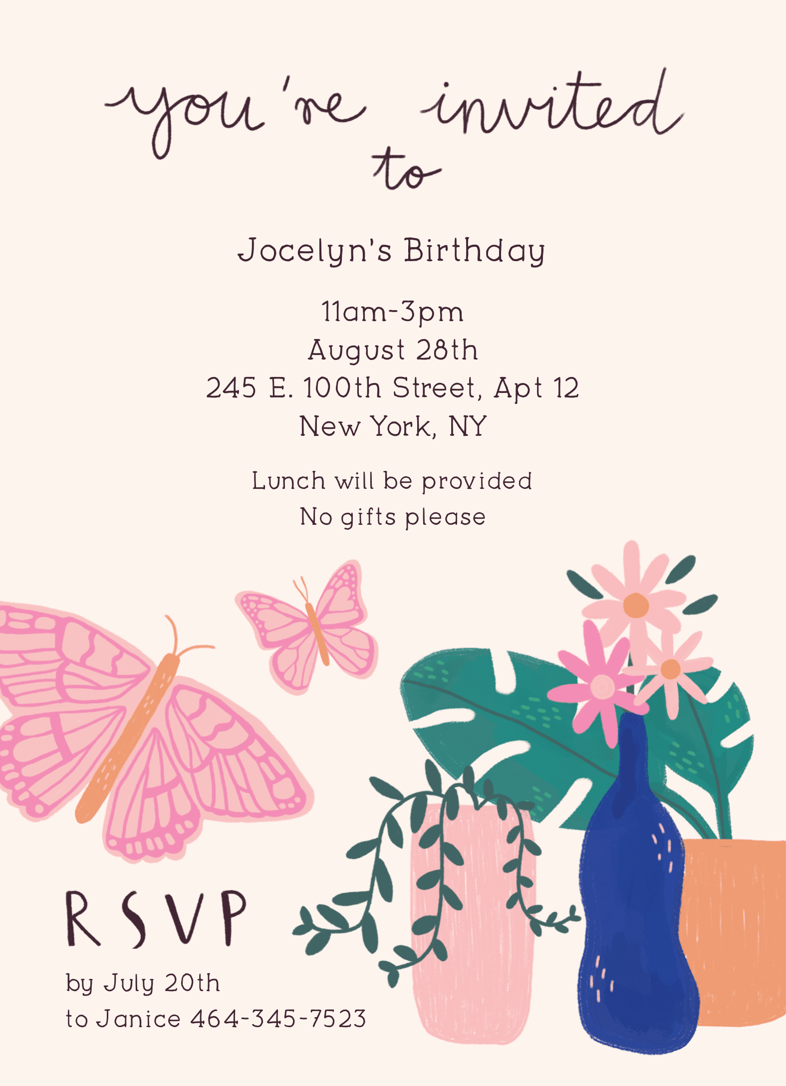 Butterfly Invitation
