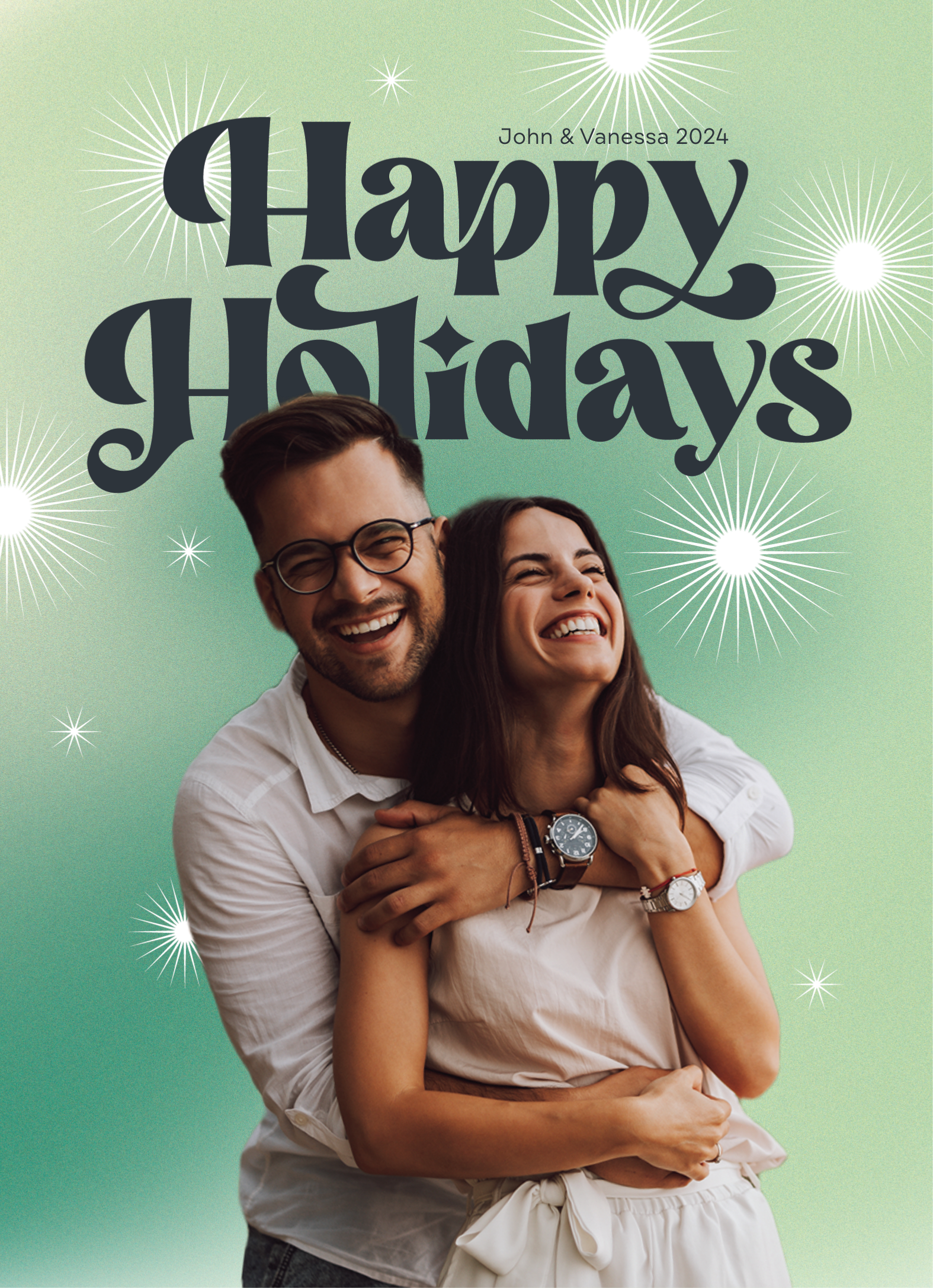 Retro Aura Happy Holidays Cutout