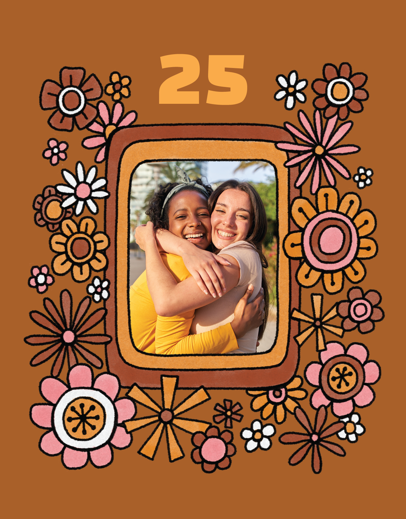 Retro Flowers Number
