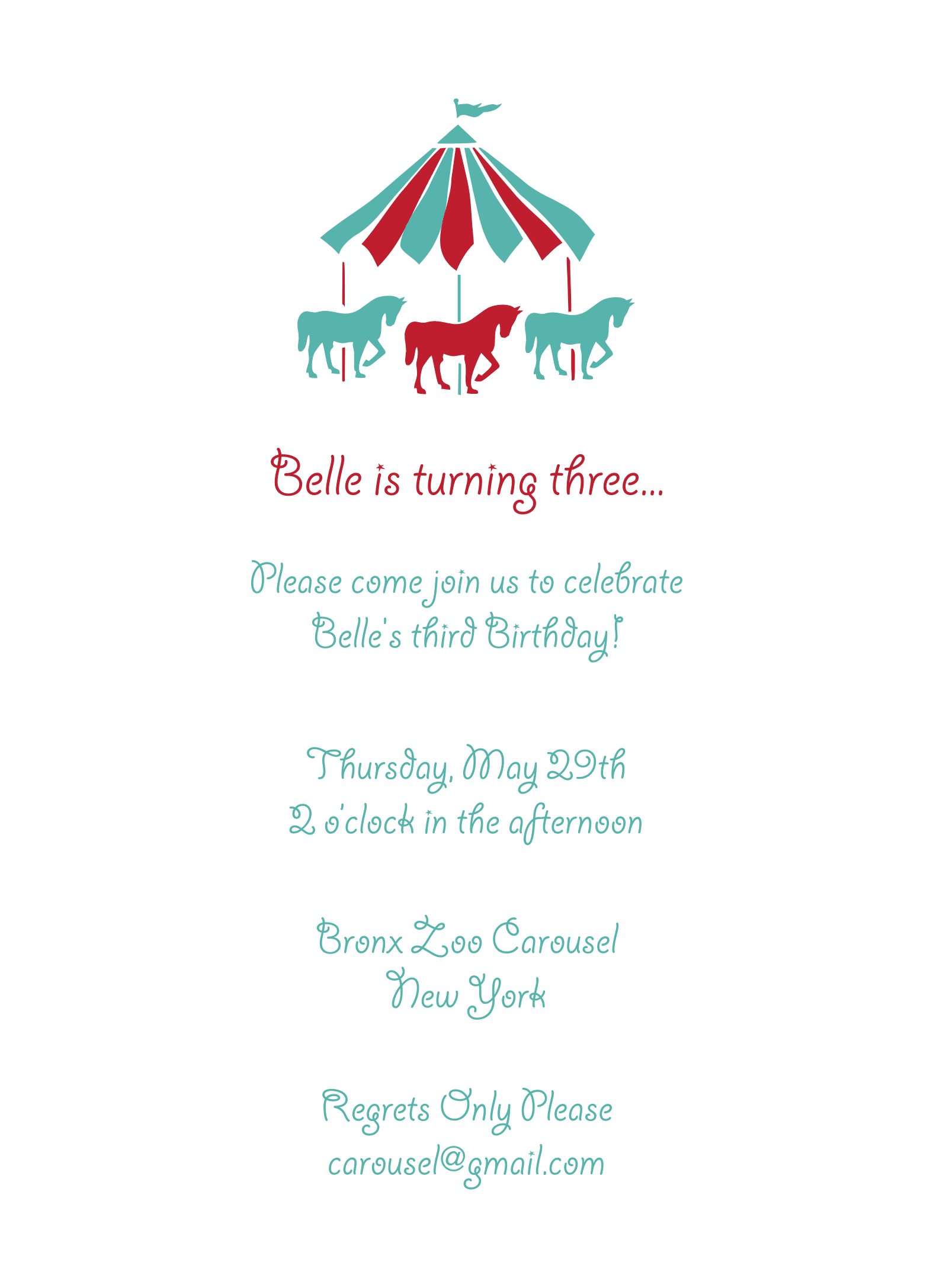 Carousel Birthday Invite