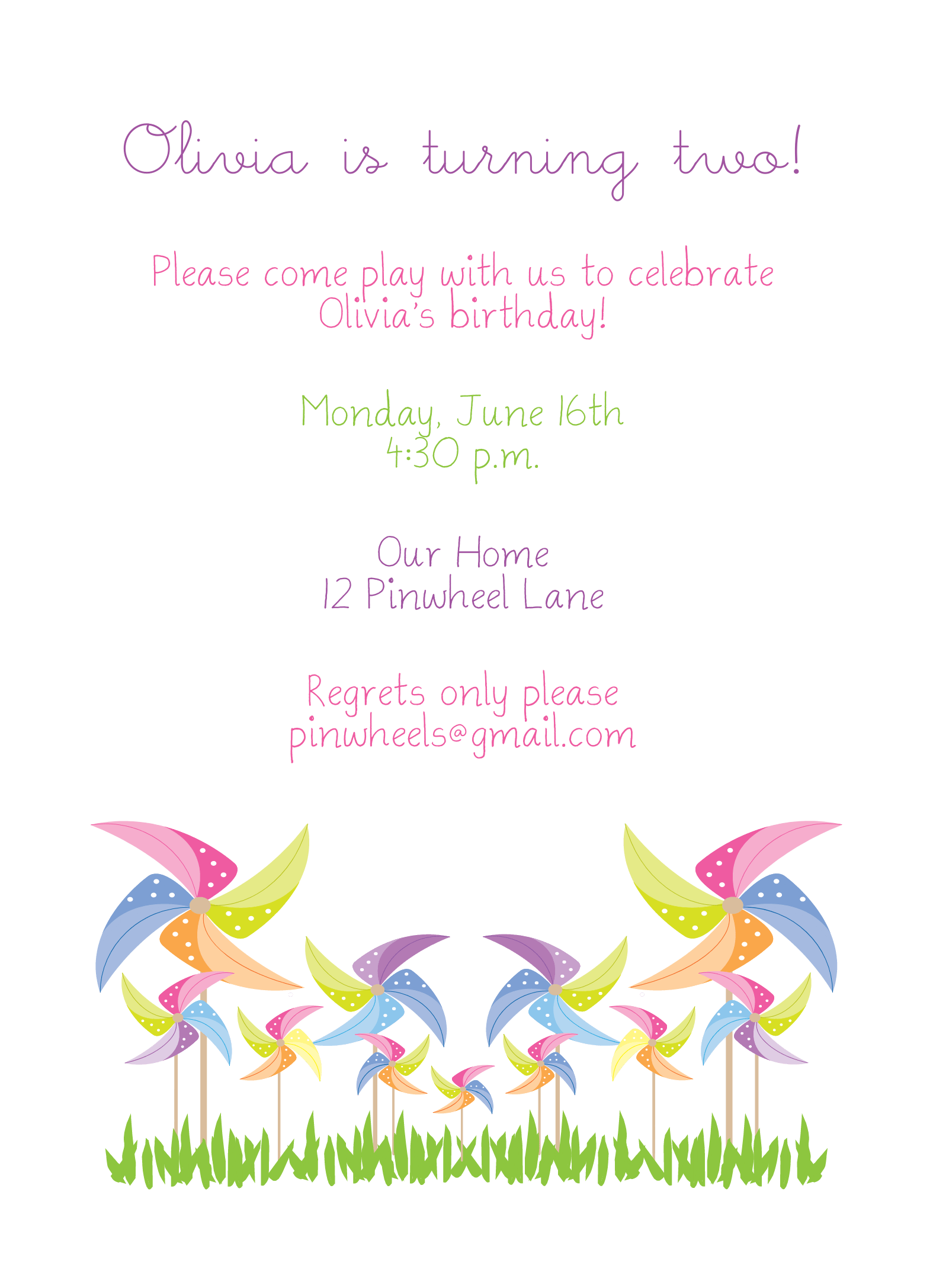 Pinwheel Invite