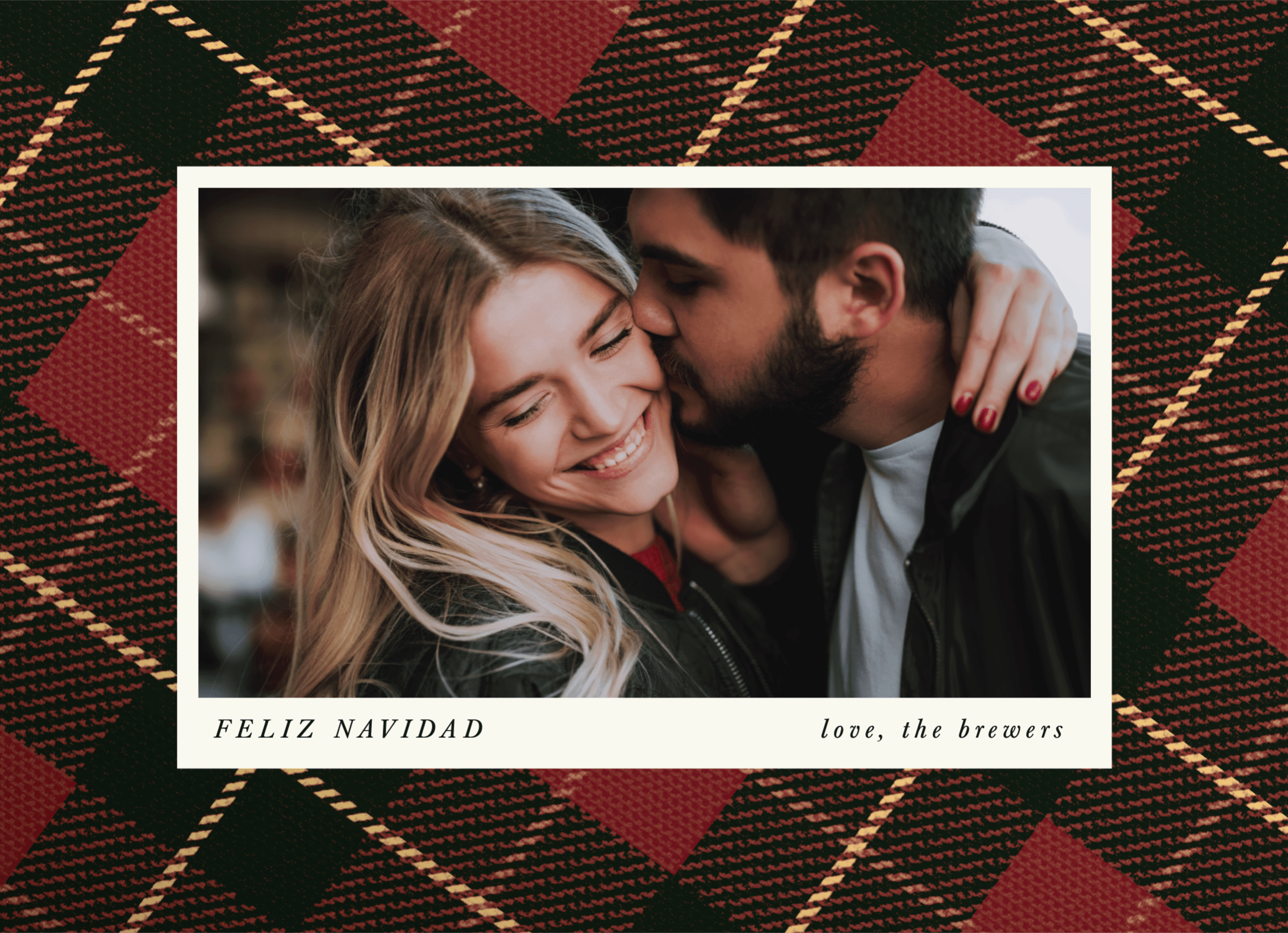 Plaid Pattern Feliz Navidad
