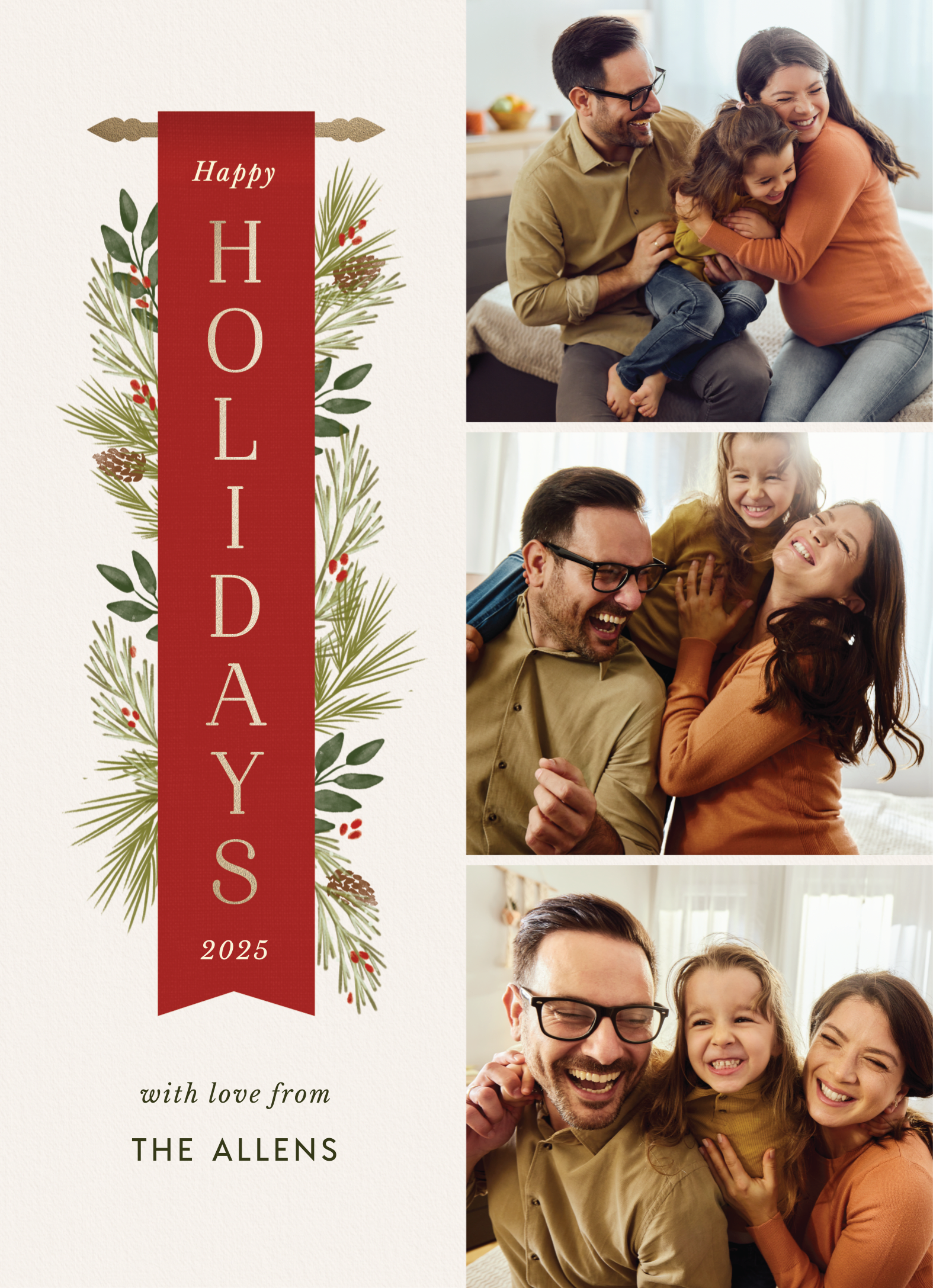 Red Happy Holidays Banner
