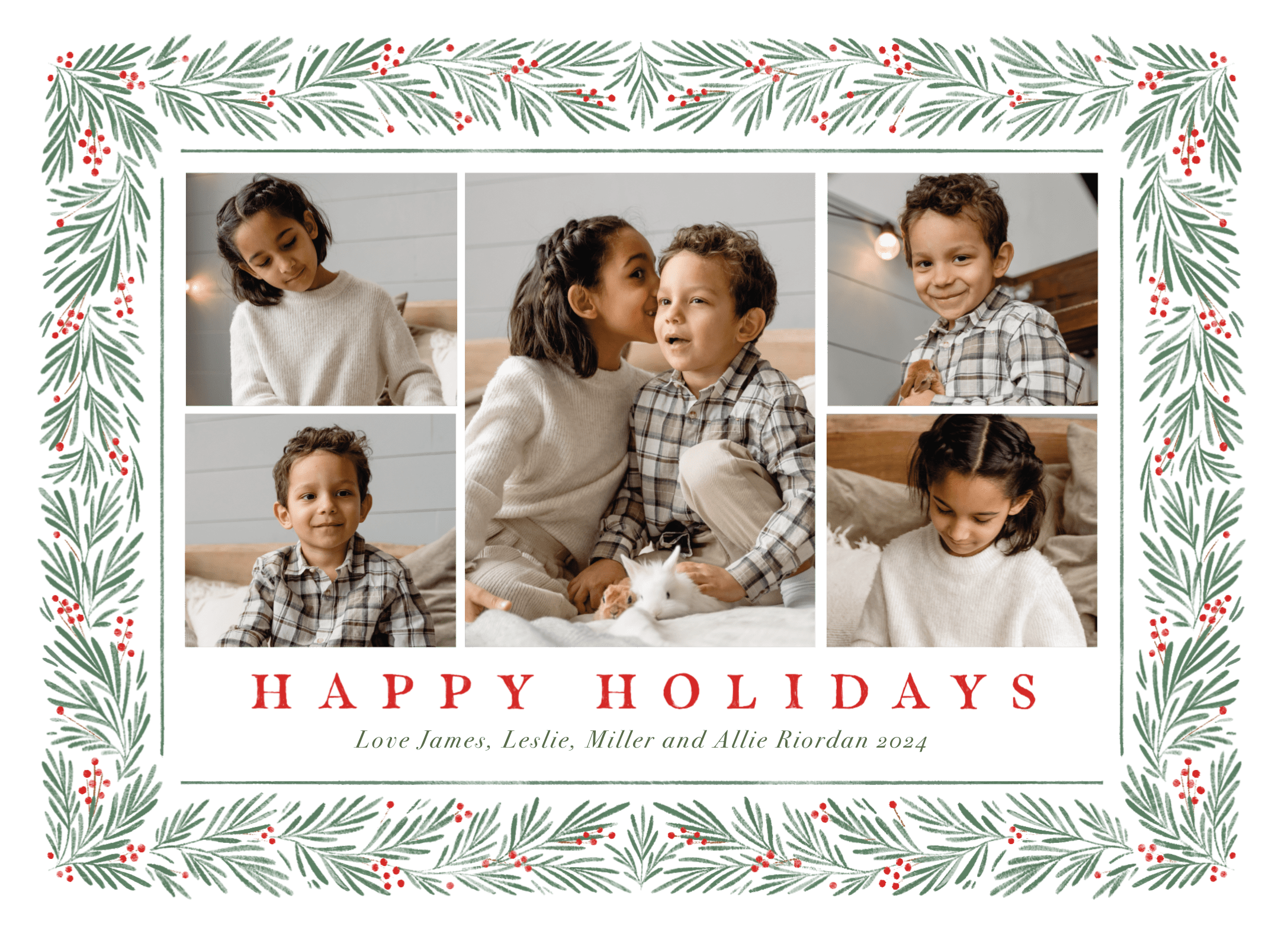 Pine Border Happy Holidays