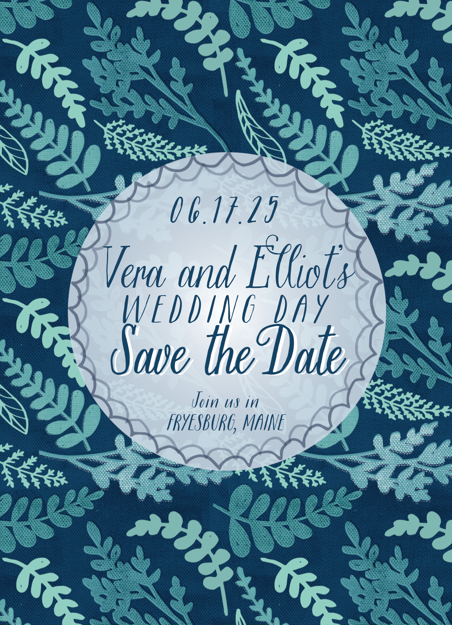 Night Floral Save The Date