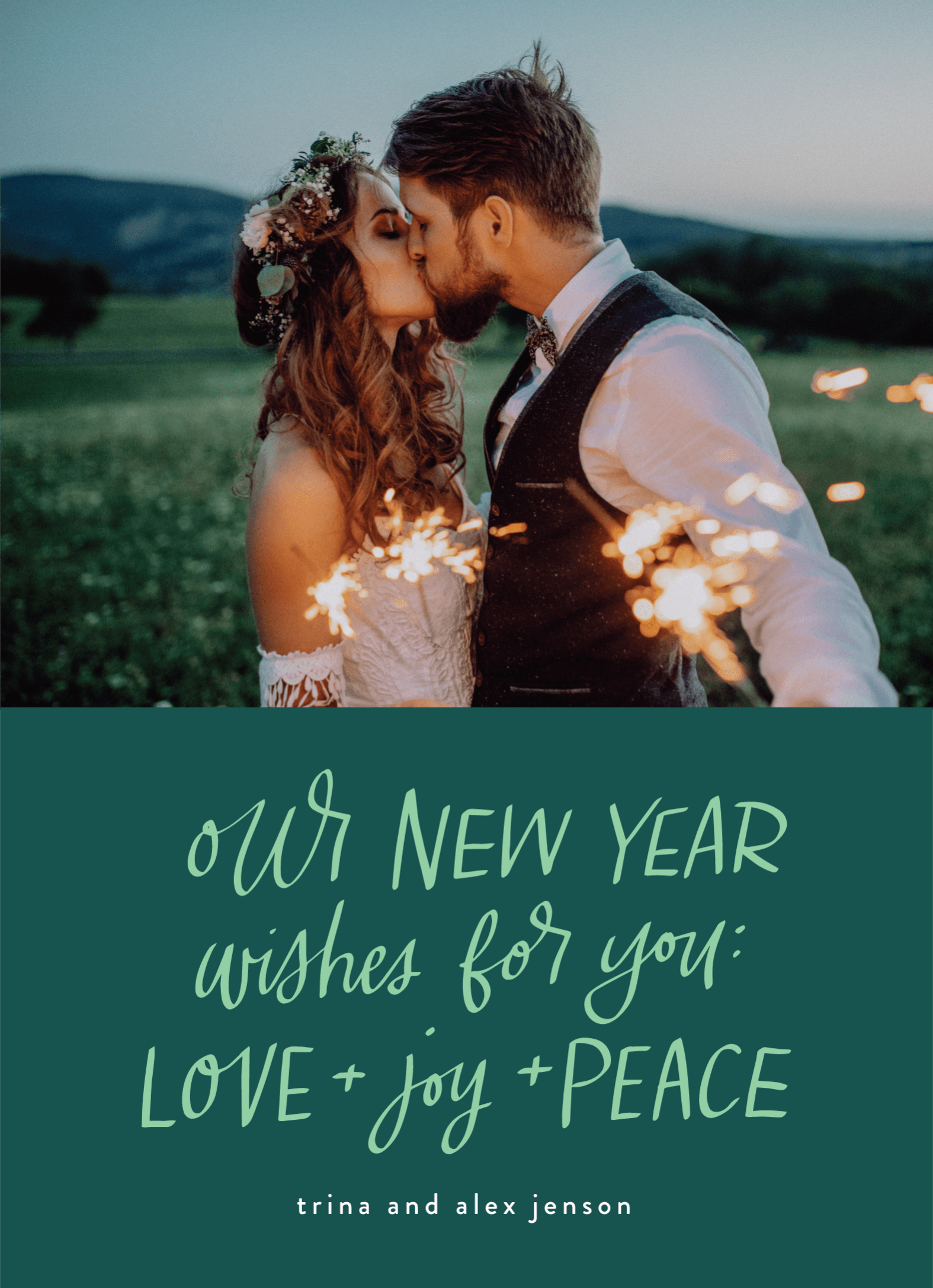 New Year Wishes Green