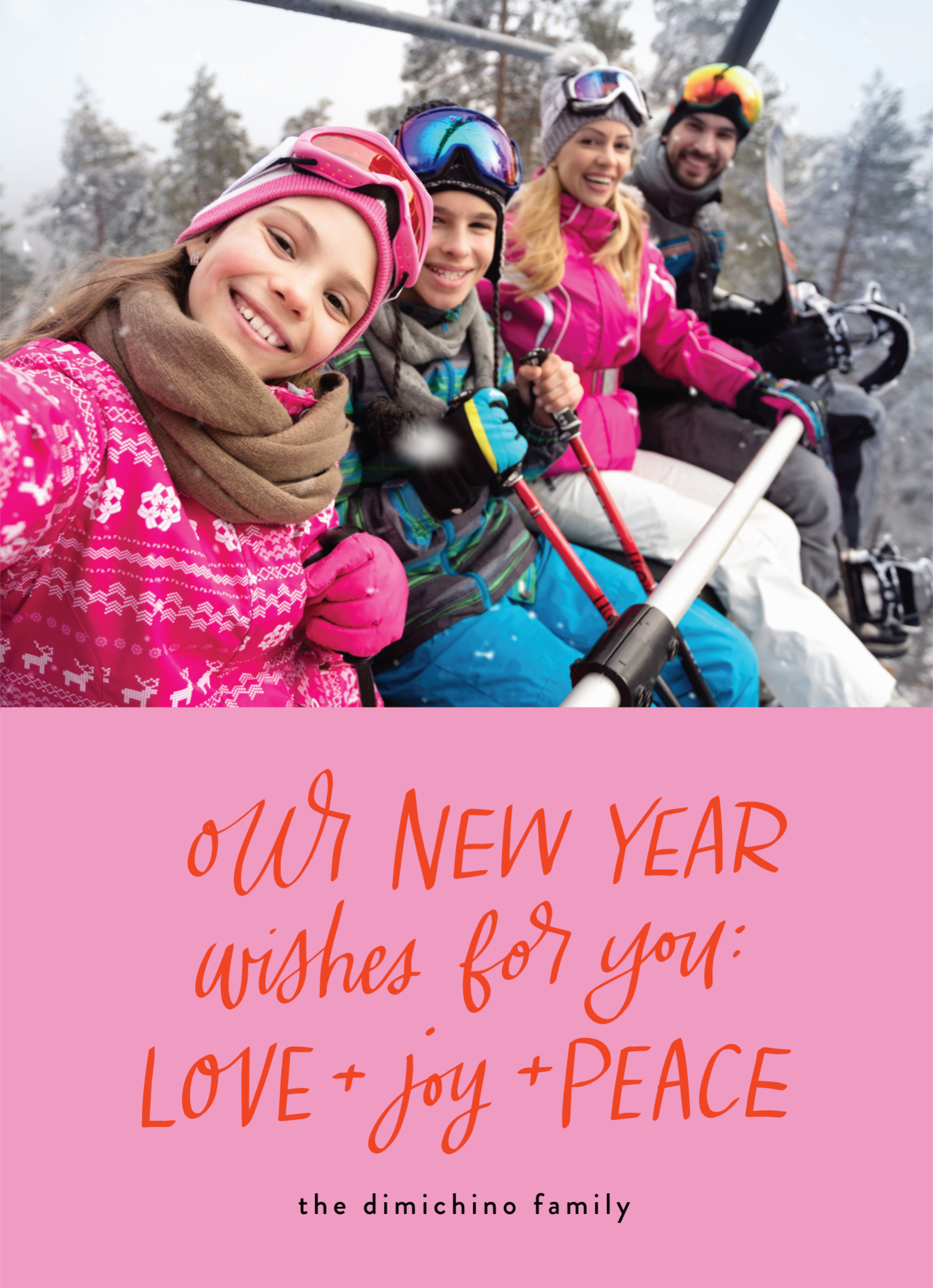 New Year Wishes Pink