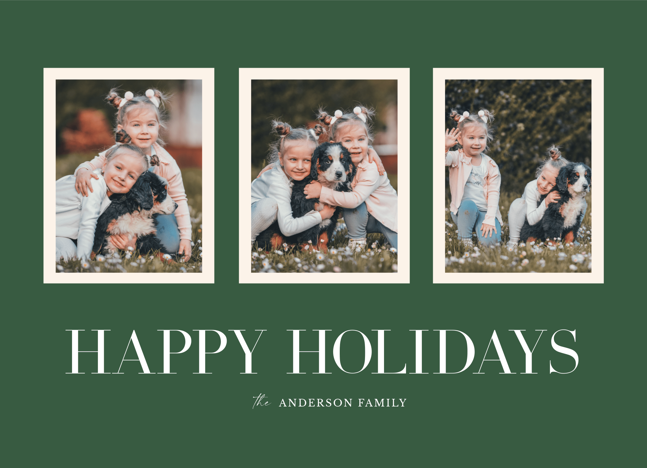 Triple Photo Holiday Green