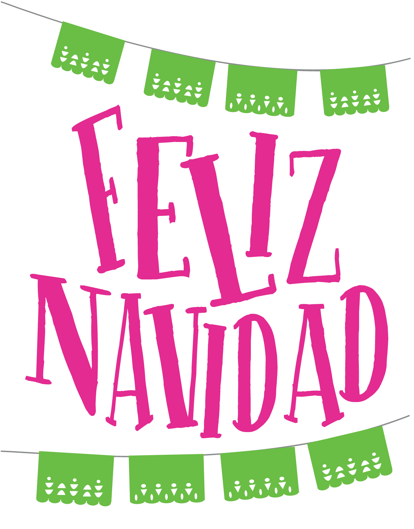 Feliz Navidad Banner Folded Christmas Card | Postable | Postable