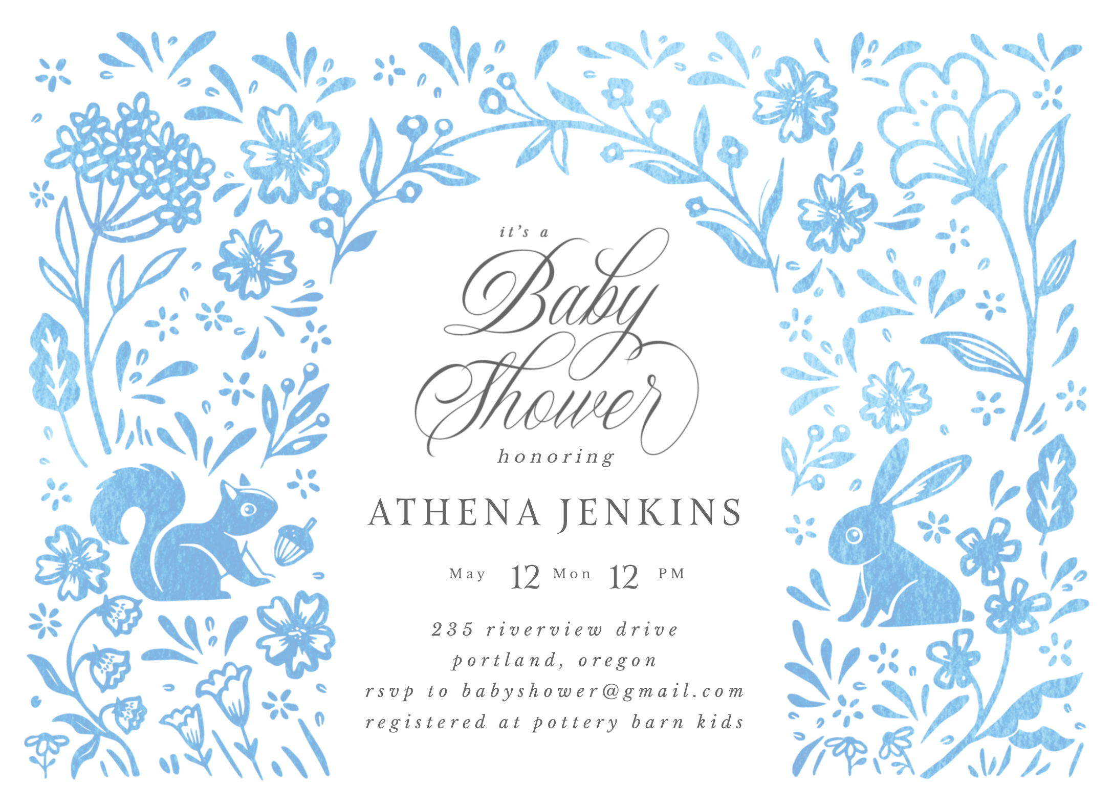 Blue Whimsical Woodland
