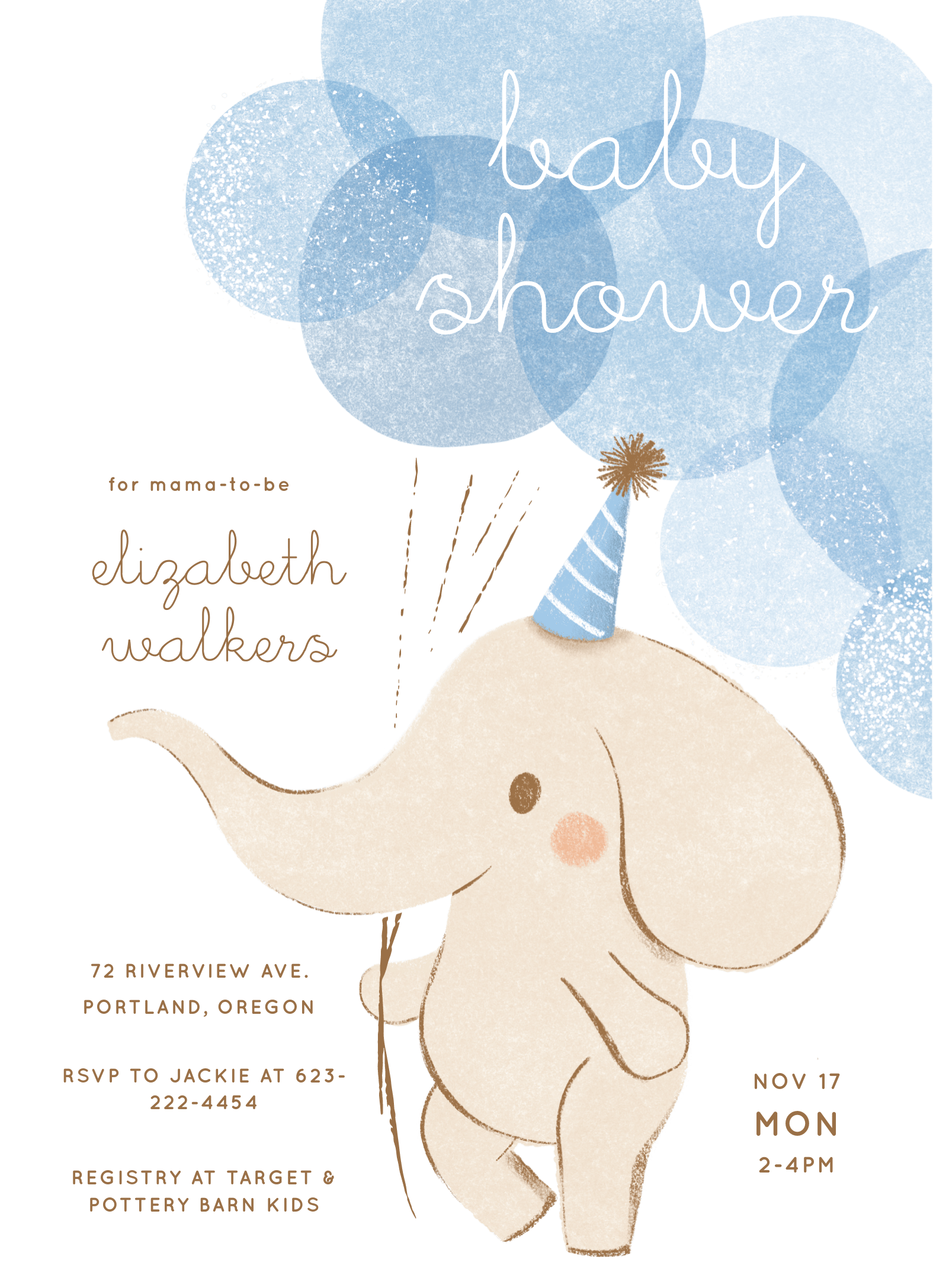 Blue Elephant Baby Shower