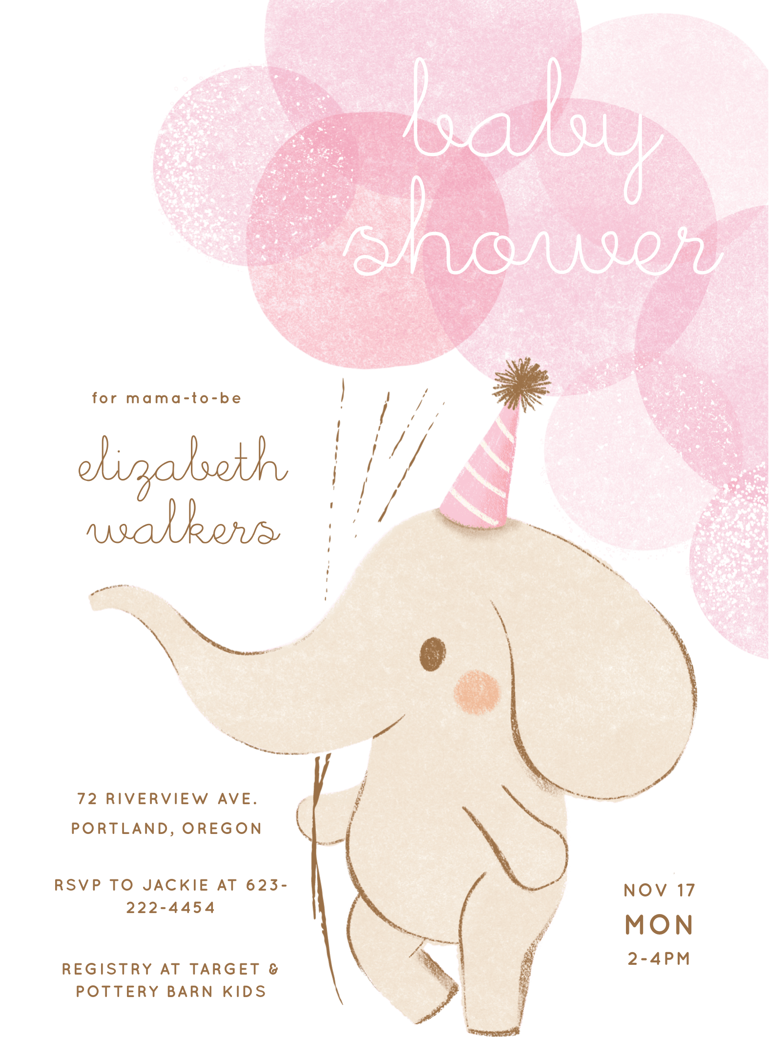 Pink Elephant Shower