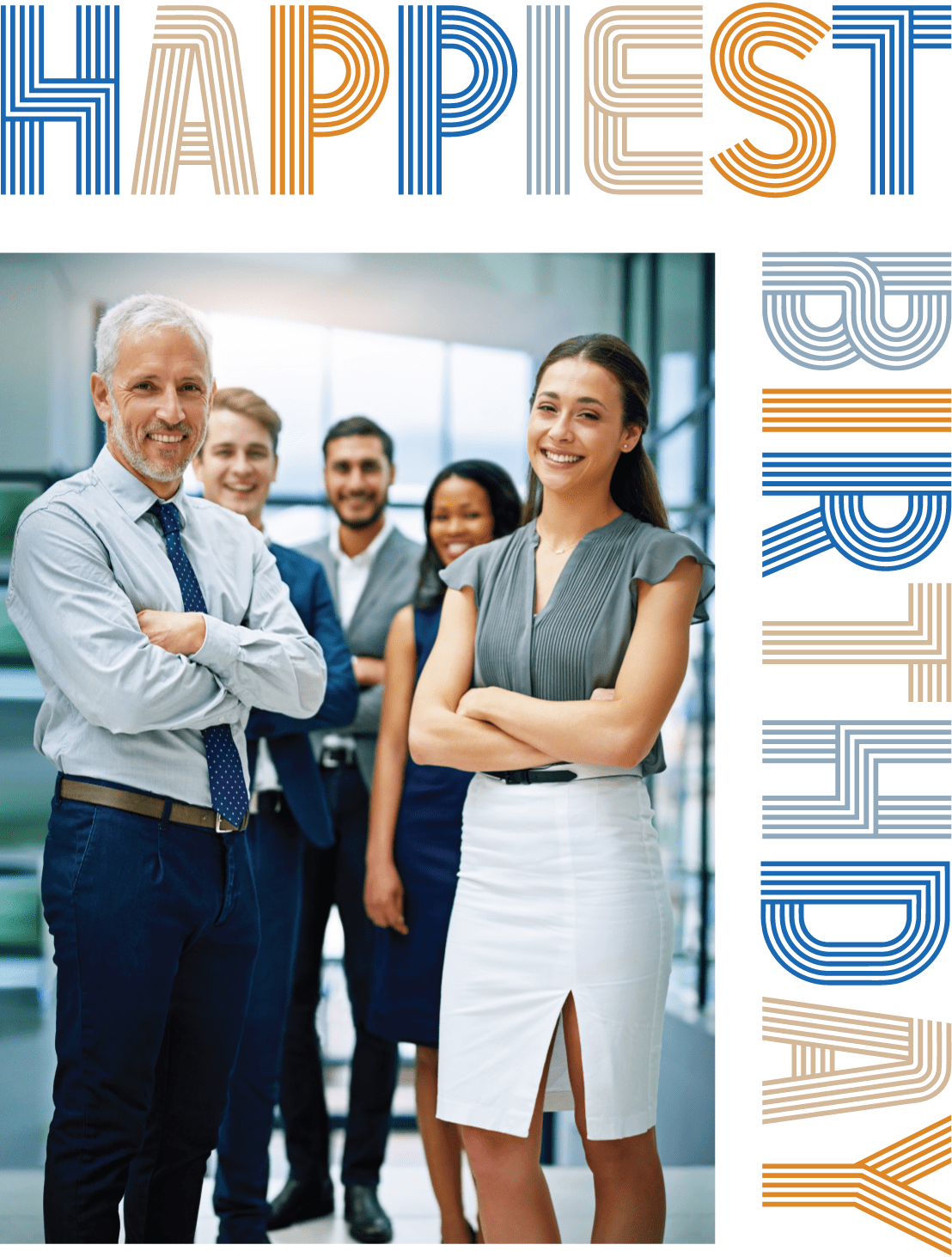 Happiest Birthday Blue Business