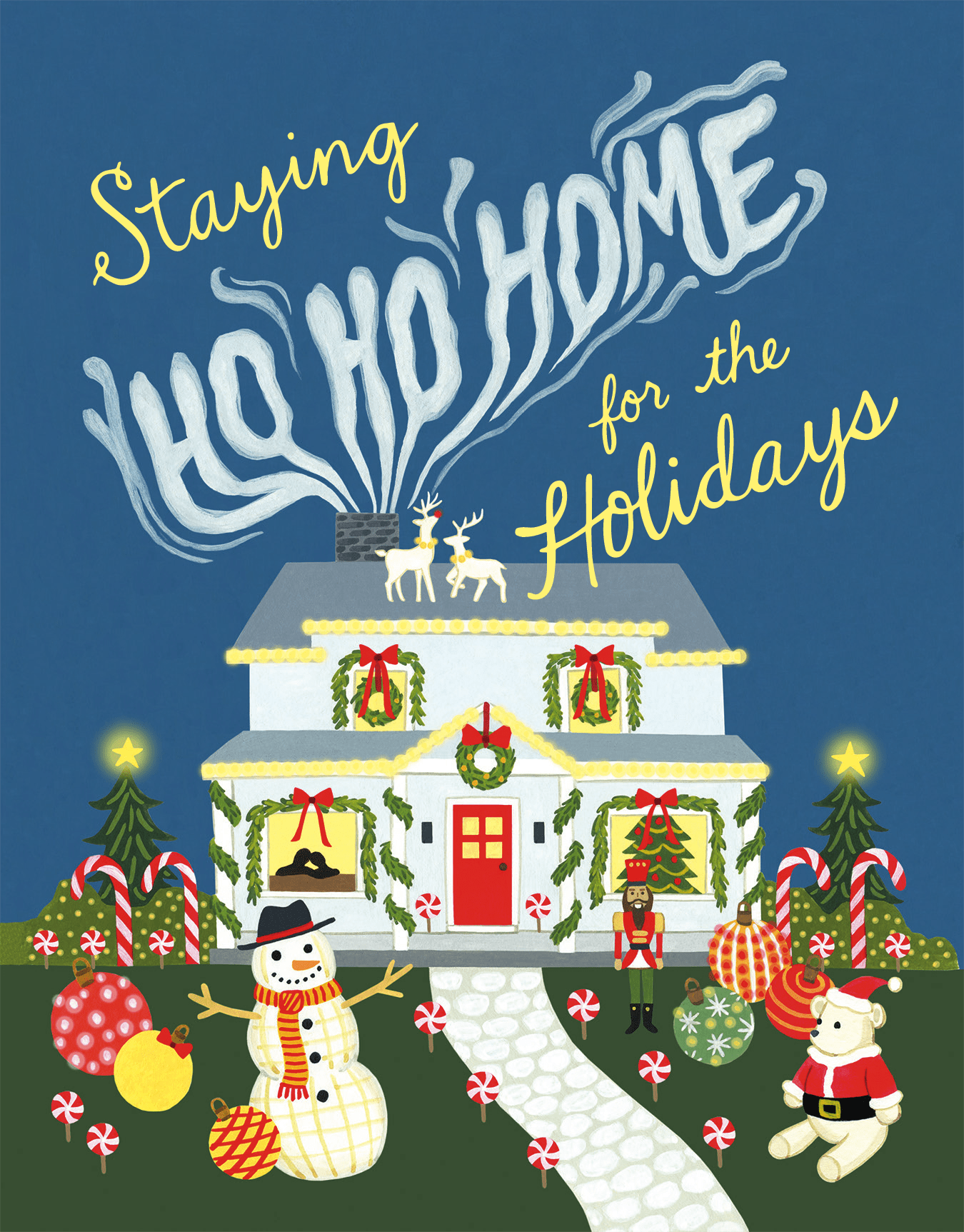 Staying Ho Ho Home For The Holidays Holiday Card | Postable | Postable