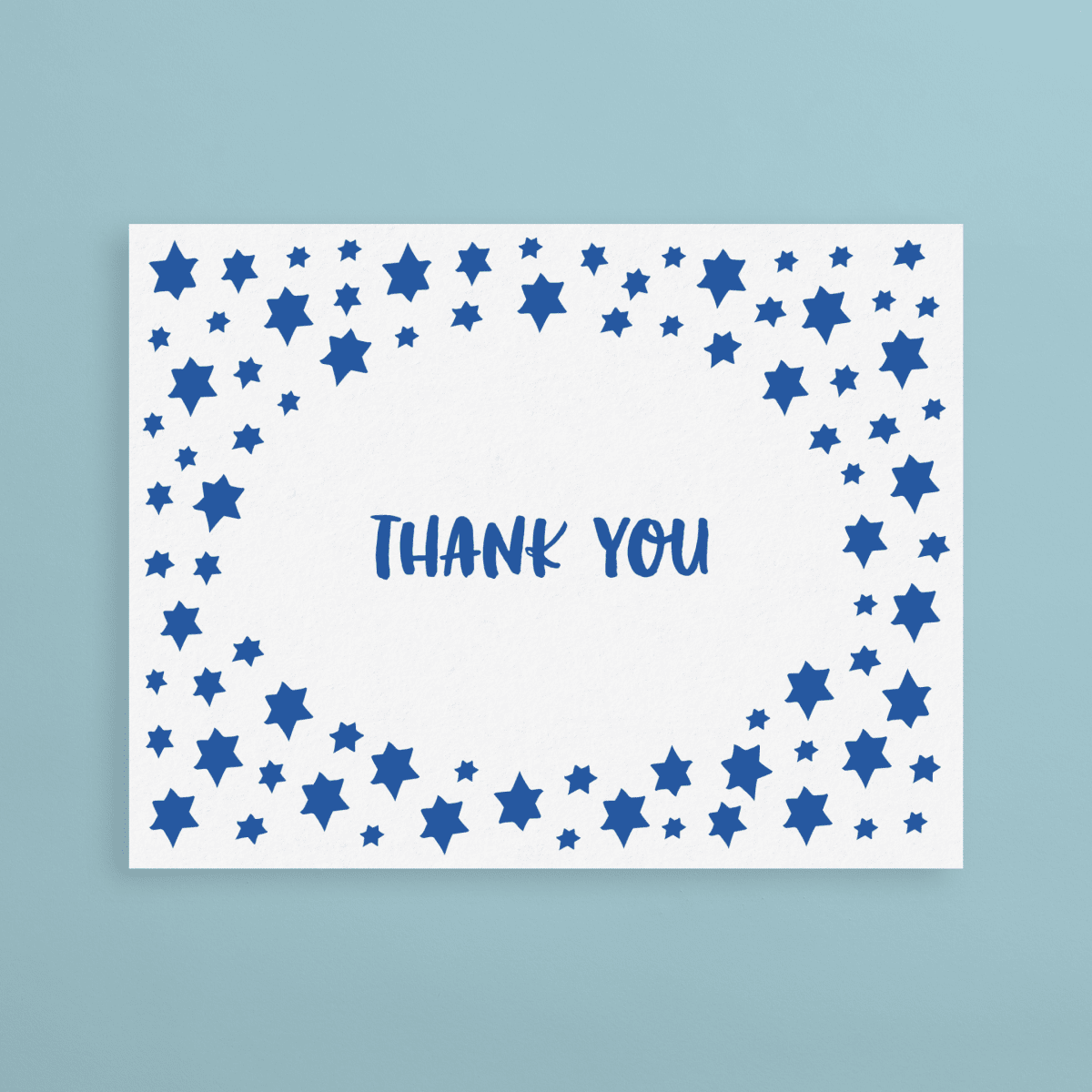 Thank You Blue Stars Religious Card