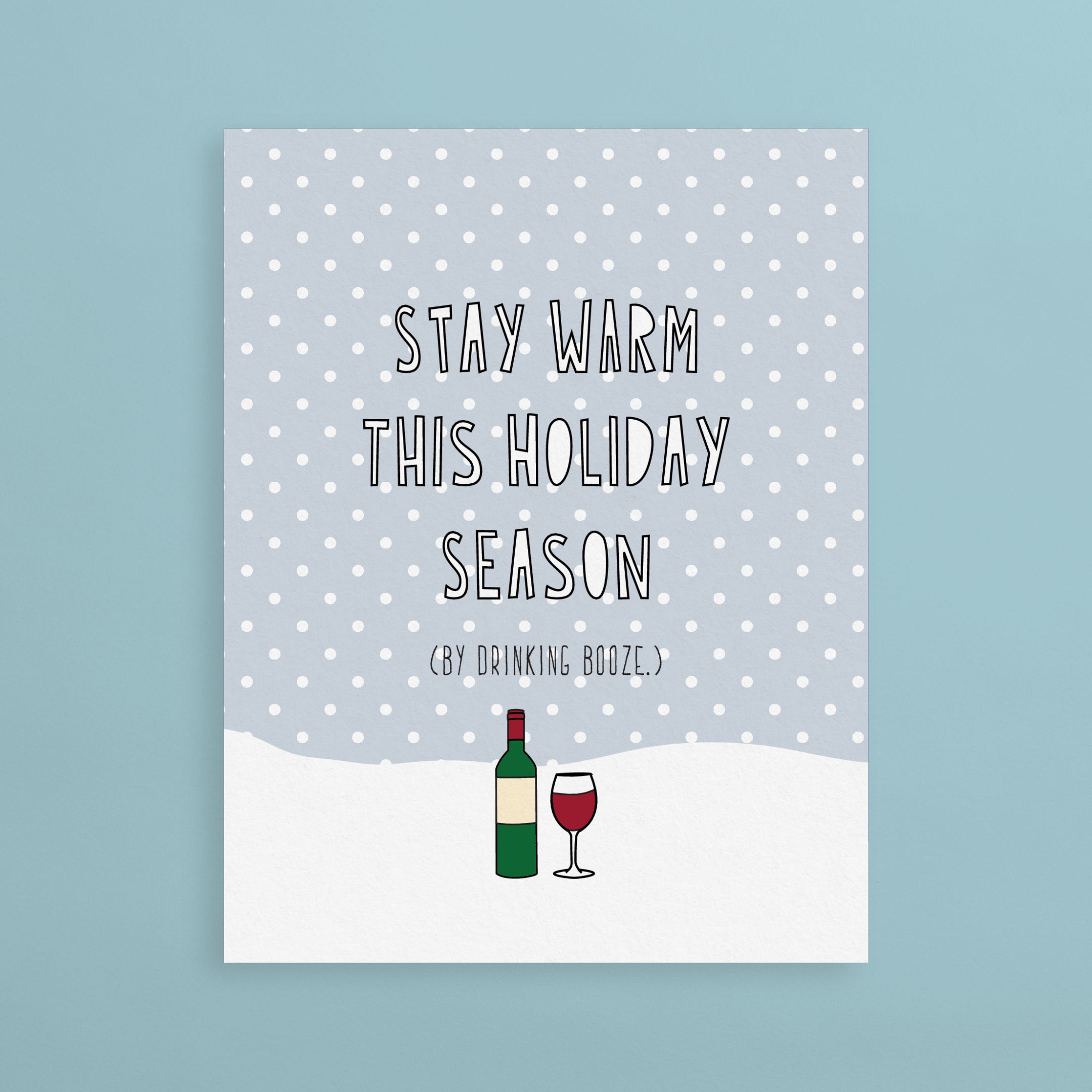 Stay Warm And Cozy Folded Holiday Card, Postable