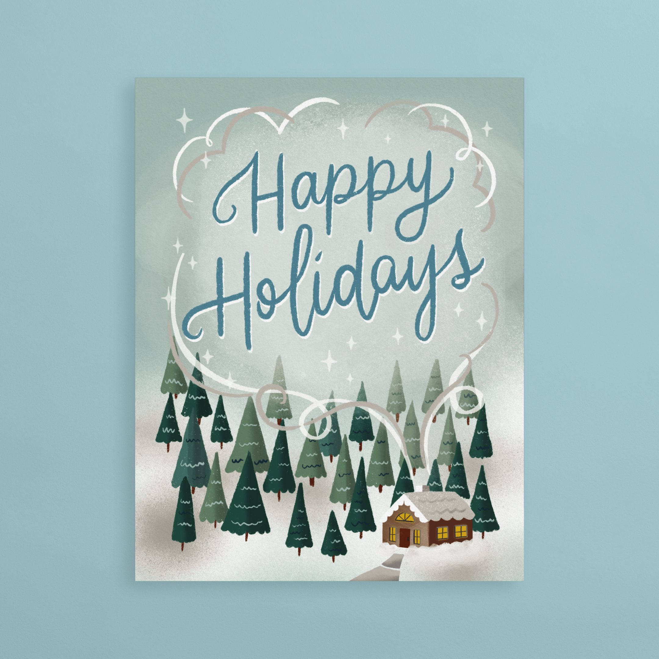 Stay Warm And Cozy Folded Holiday Card, Postable