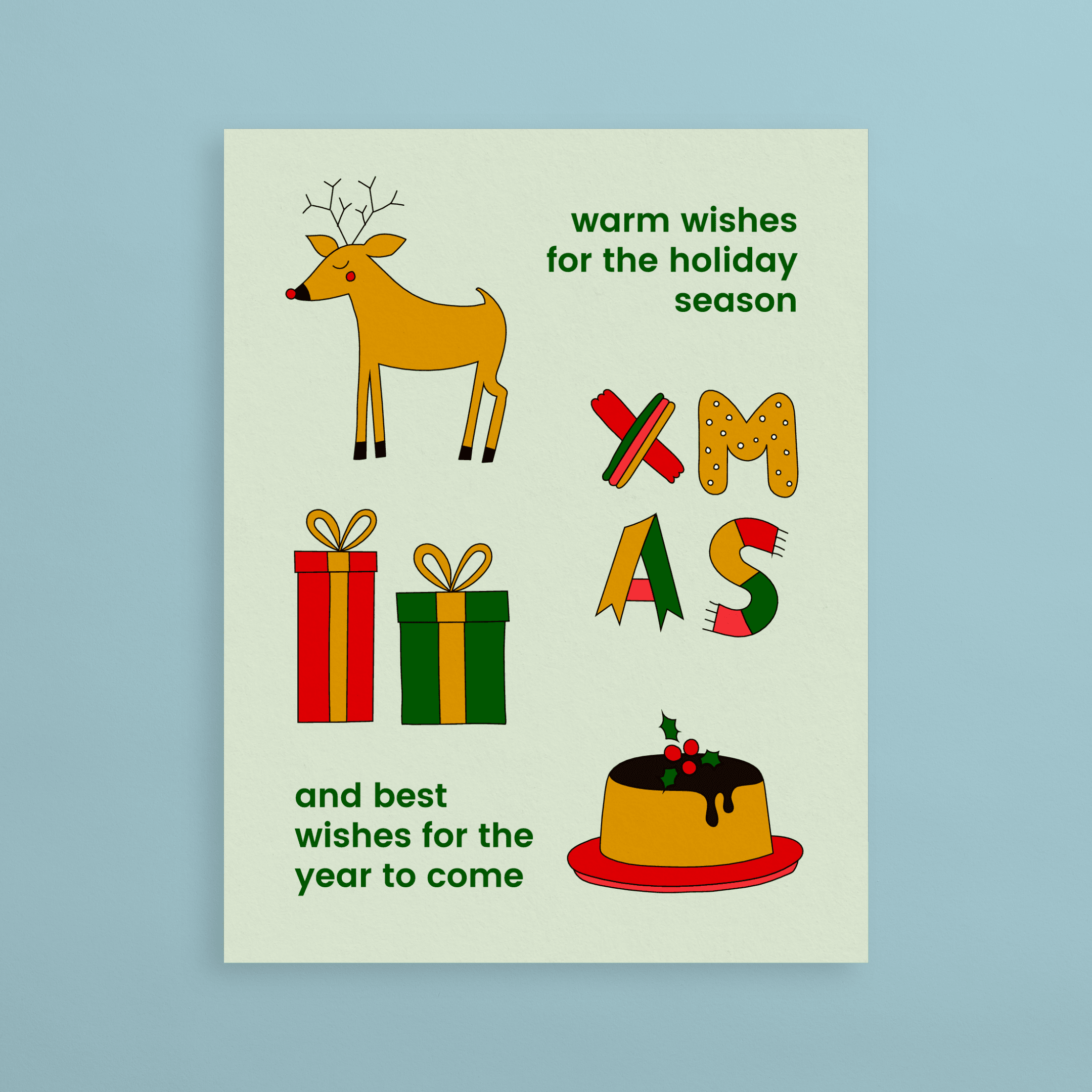 Stay Warm And Cozy Folded Holiday Card, Postable